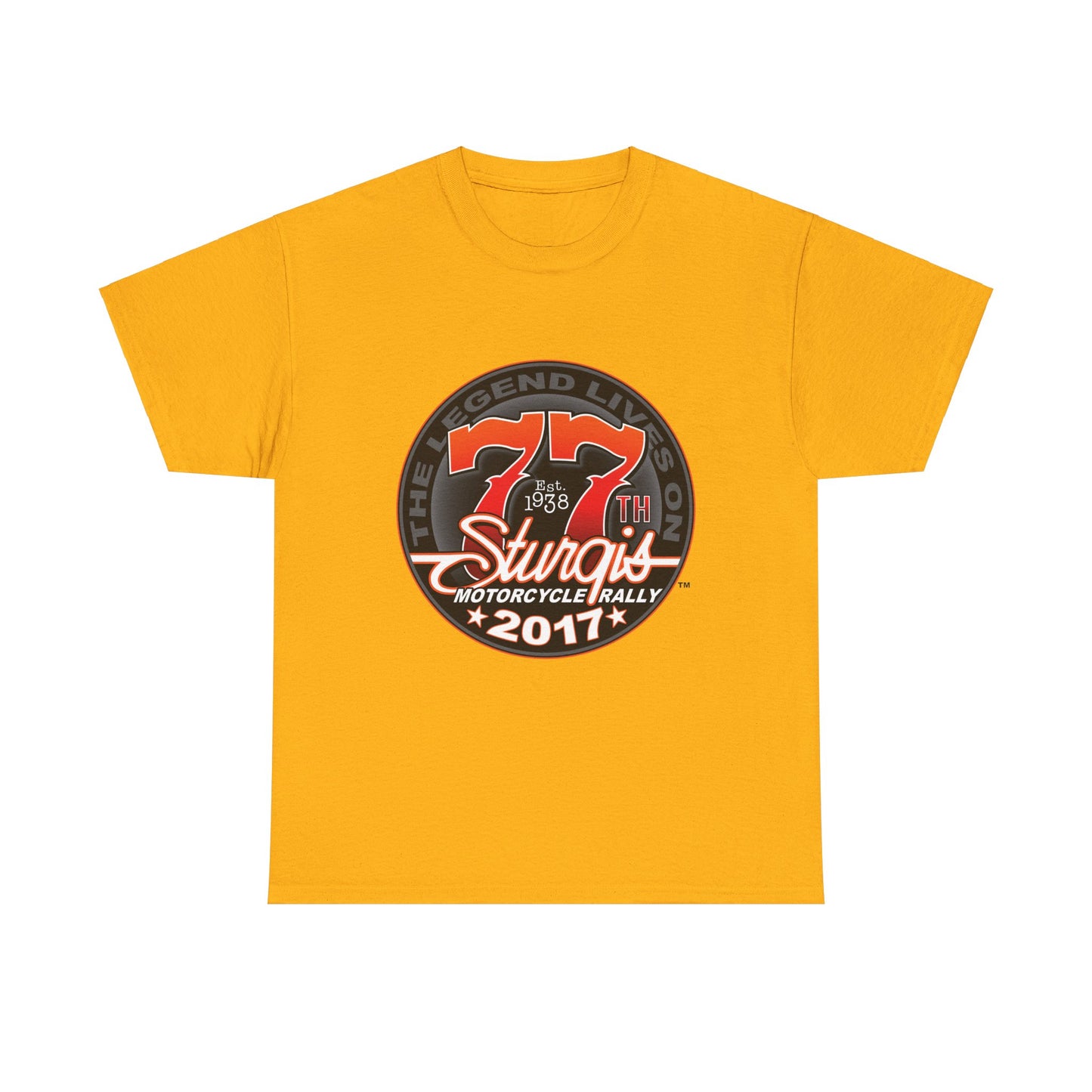 Classic Sturgis 77 2017 Biker Tee - Gildan® 5000 Heavy Cotton™, Edgy Design & Comfort