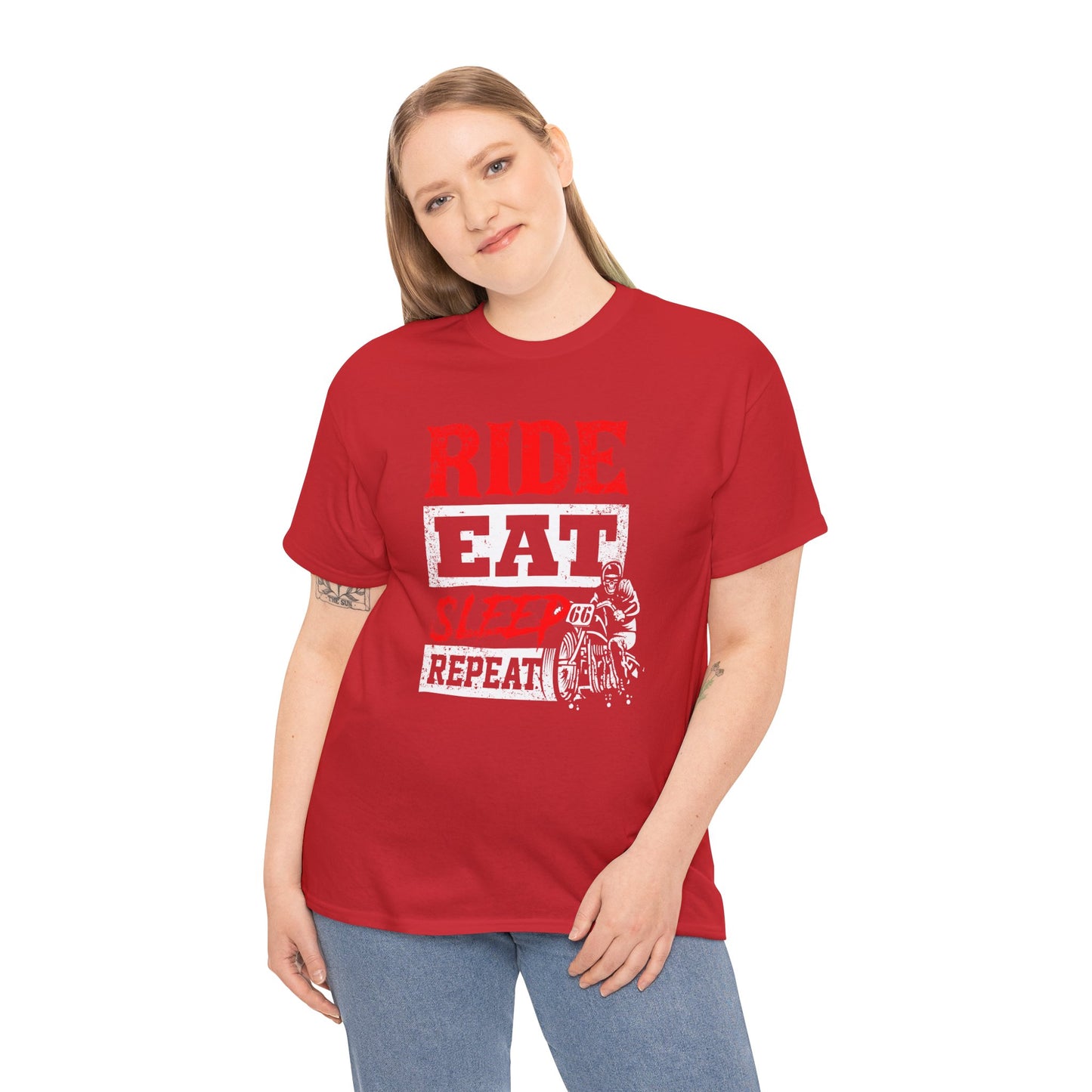 Ride, Eat, Sleep, Repeat Lifestyle Tee | Gildan® 5000 Heavy Cotton™ - Classic Comfort for Bikers
