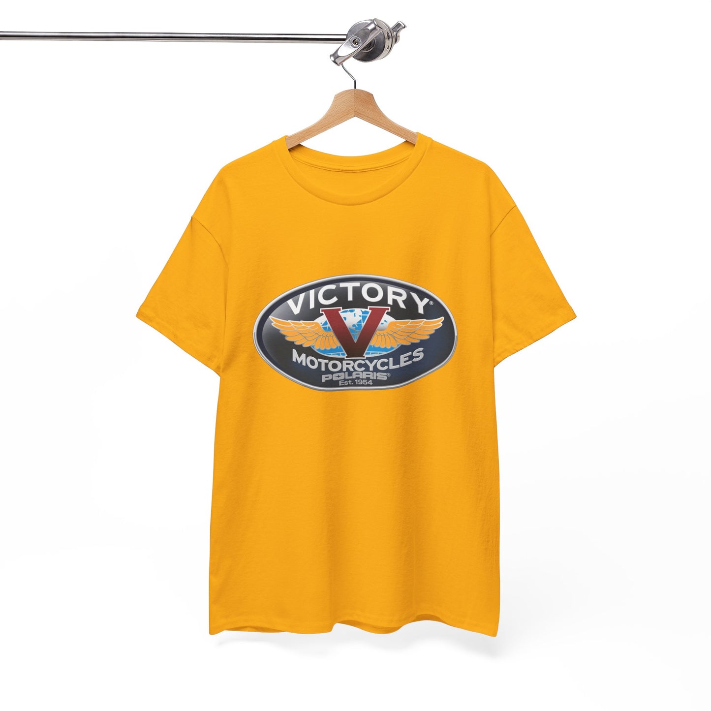 Victory Polaris Logo Tee - Gildan® 5000 Heavy Cotton™, Quality Fabric for the Modern Biker
