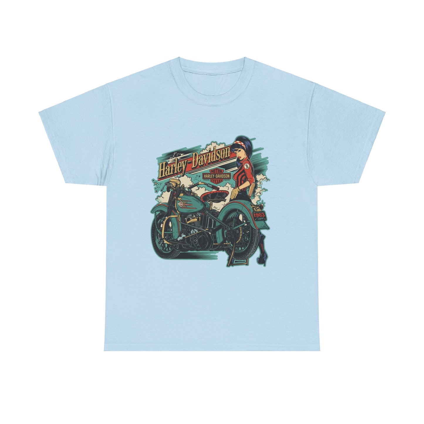 Harley-Davidson 1903 Retro T-Shirt - Gildan® 5000 Heavy Cotton™, Timeless Style, Built for Riders