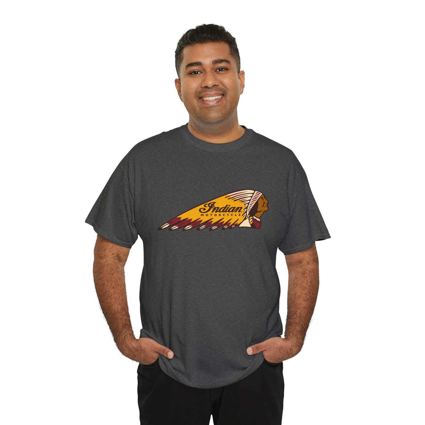 Indian Motorcycles Classic Tee - Gildan® 5000 Heavy Cotton™, Iconic Design, Perfect for Every Biker