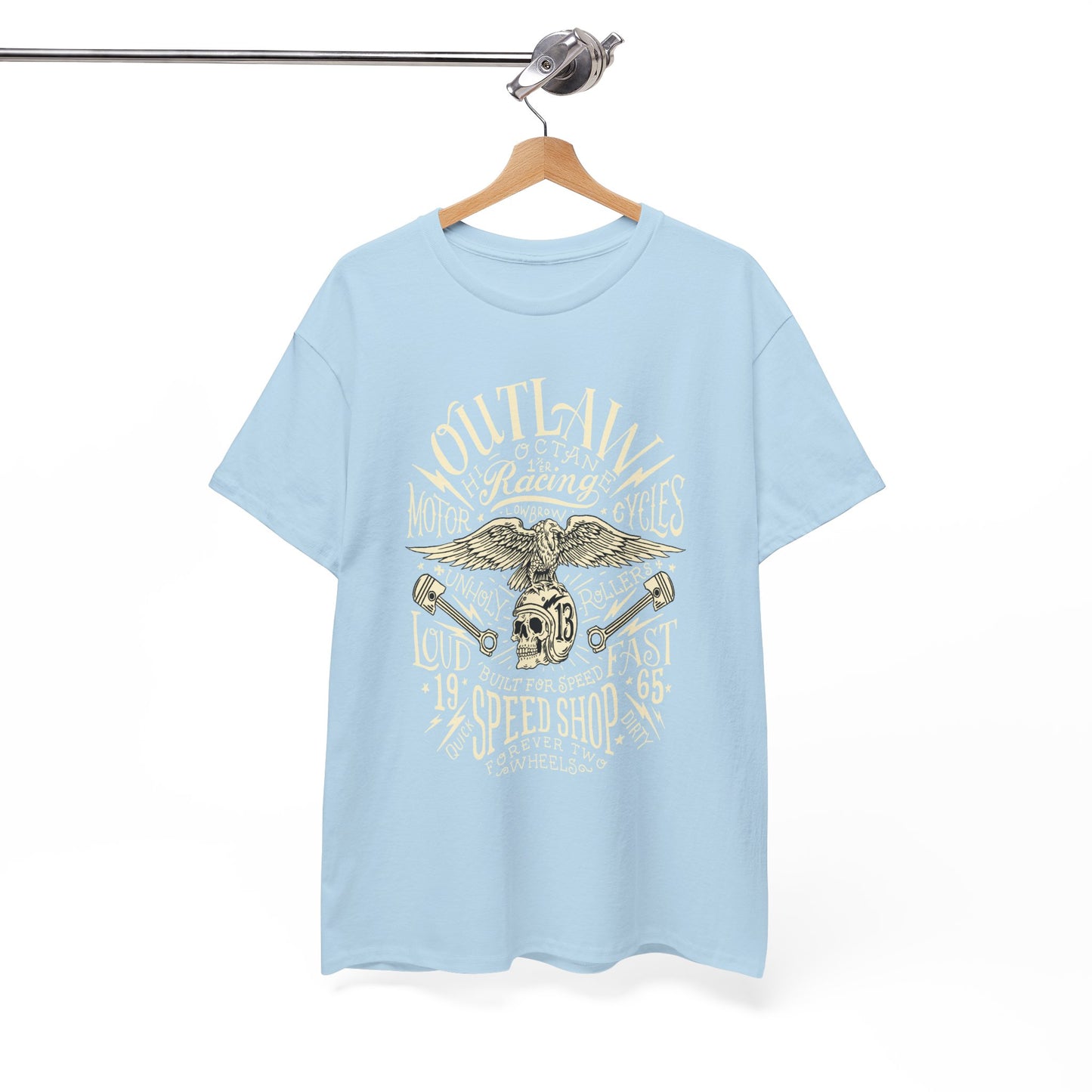 Outlaw Speedshop Biker Tee | Gildan® 5000 Heavy Cotton™ - Bold Design, Durable & Comfortable for Riders