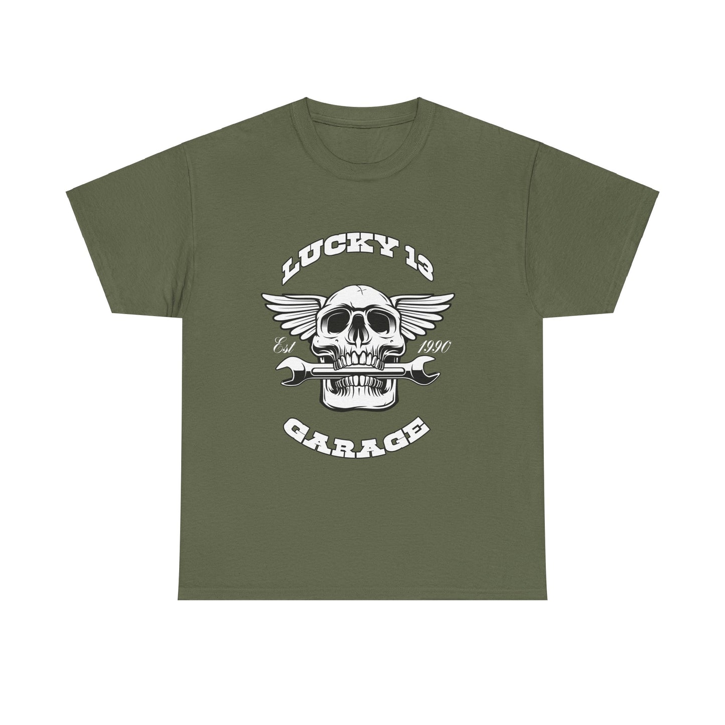 Lucky 13 Motorcycle Tee - Gildan® 5000 Heavy Cotton™, Iconic Design, Midweight Fabric for Everyday Wear