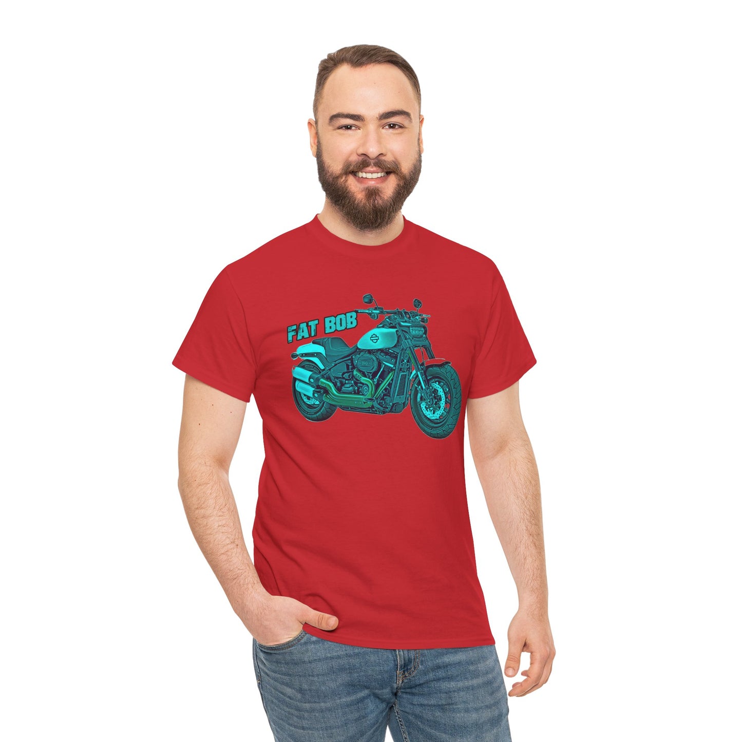 Harley Davidson Fatbob T-Shirt - Gildan® 5000 Heavy Cotton™, Stylish & Durable for Motorcycle Lovers