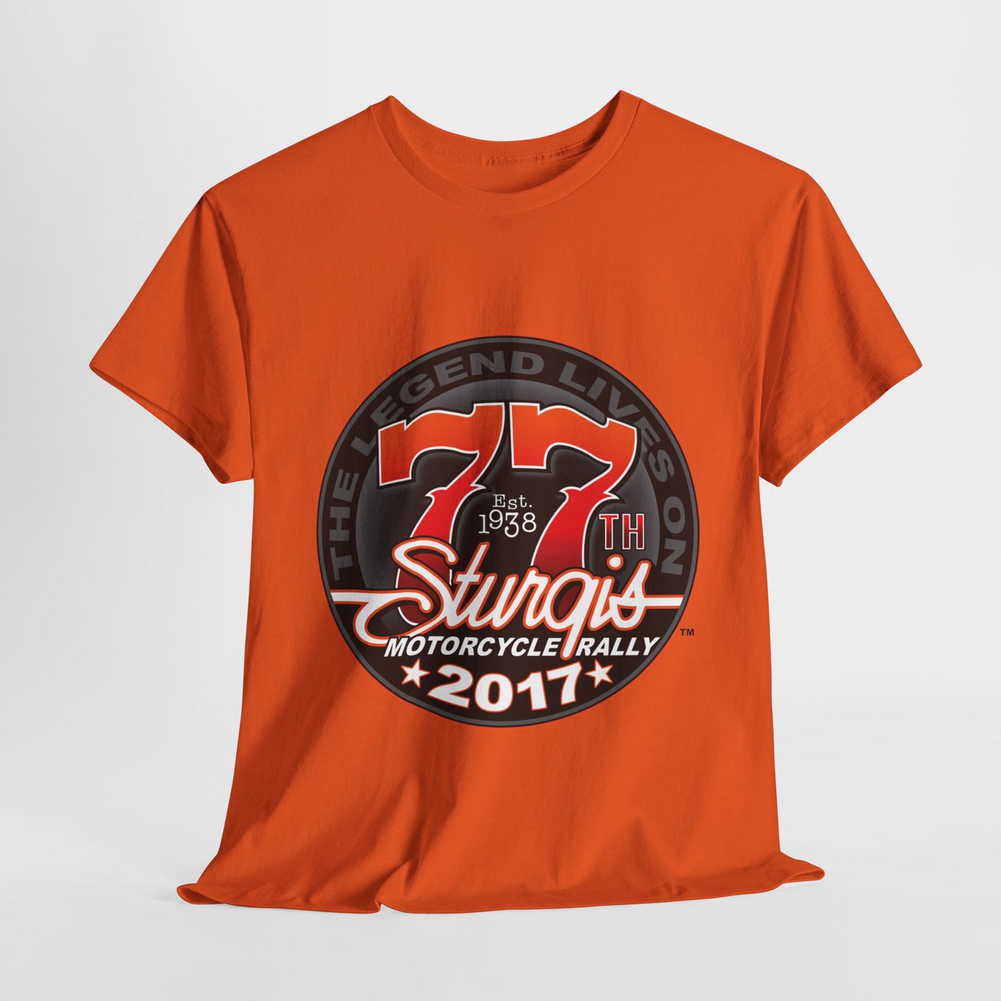 Classic Sturgis 77 2017 Biker Tee - Gildan® 5000 Heavy Cotton™, Edgy Design & Comfort