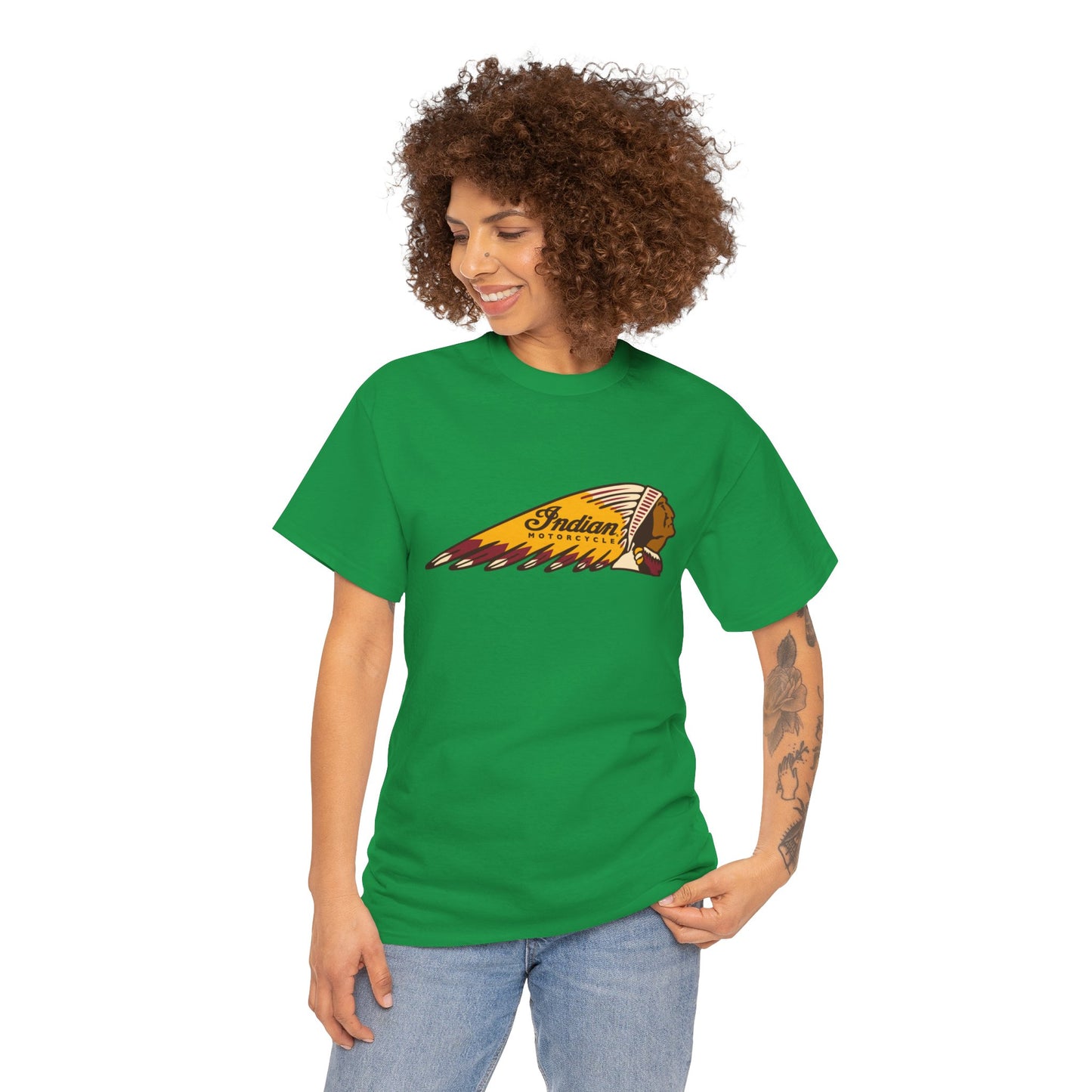 Indian Motorcycles Classic Tee - Gildan® 5000 Heavy Cotton™, Iconic Design, Perfect for Every Biker