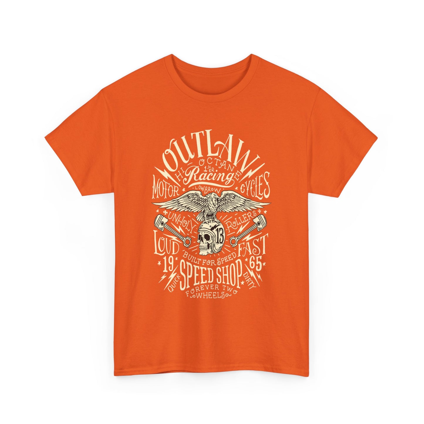 Outlaw Speedshop Biker Tee | Gildan® 5000 Heavy Cotton™ - Bold Design, Durable & Comfortable for Riders