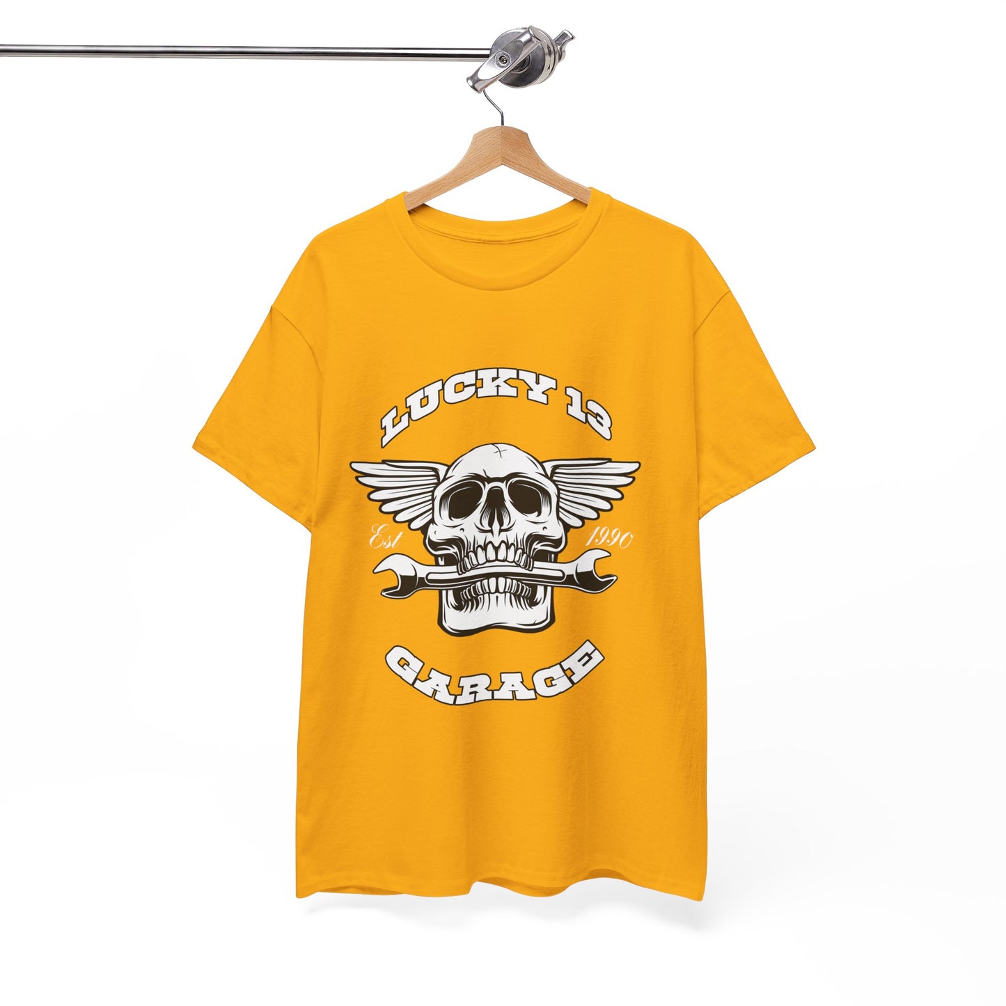 Lucky 13 Motorcycle Tee - Gildan® 5000 Heavy Cotton™, Iconic Design, Midweight Fabric for Everyday Wear