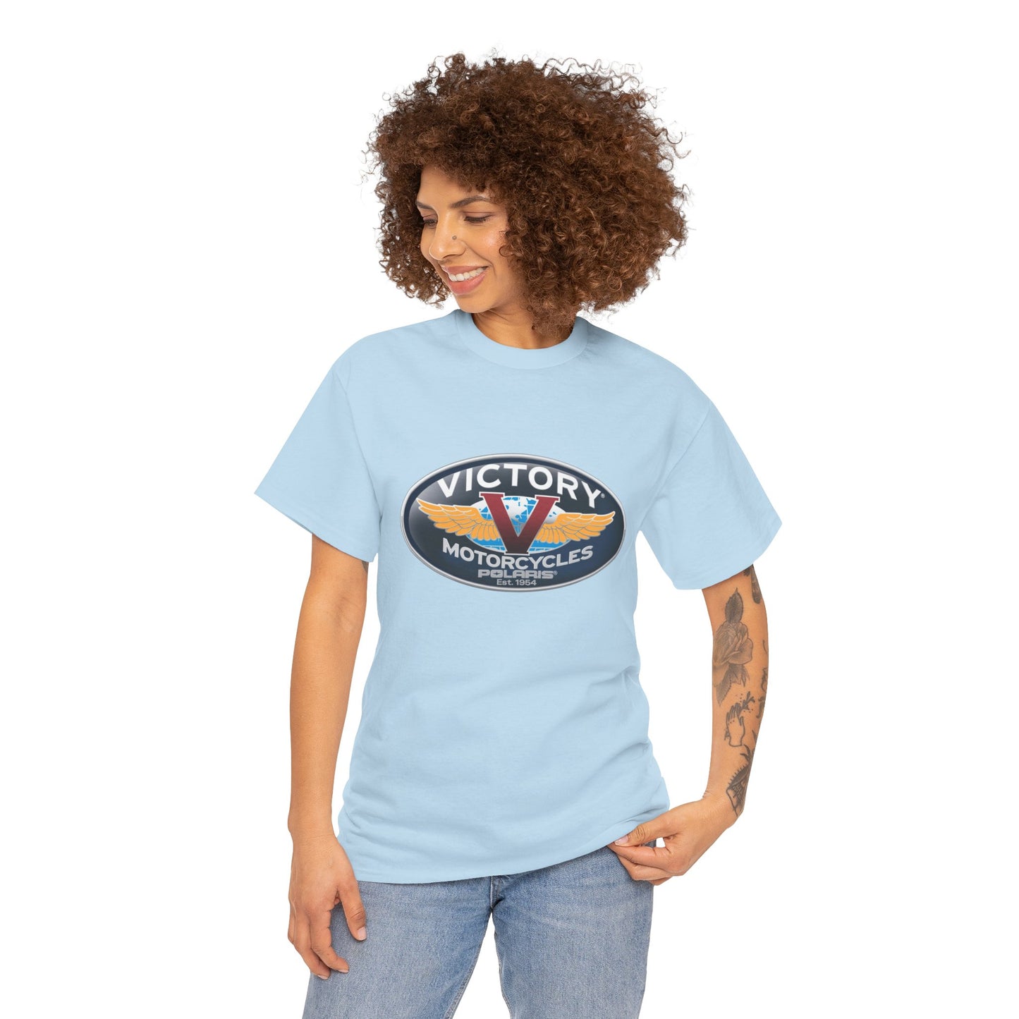 Victory Polaris Logo Tee - Gildan® 5000 Heavy Cotton™, Quality Fabric for the Modern Biker