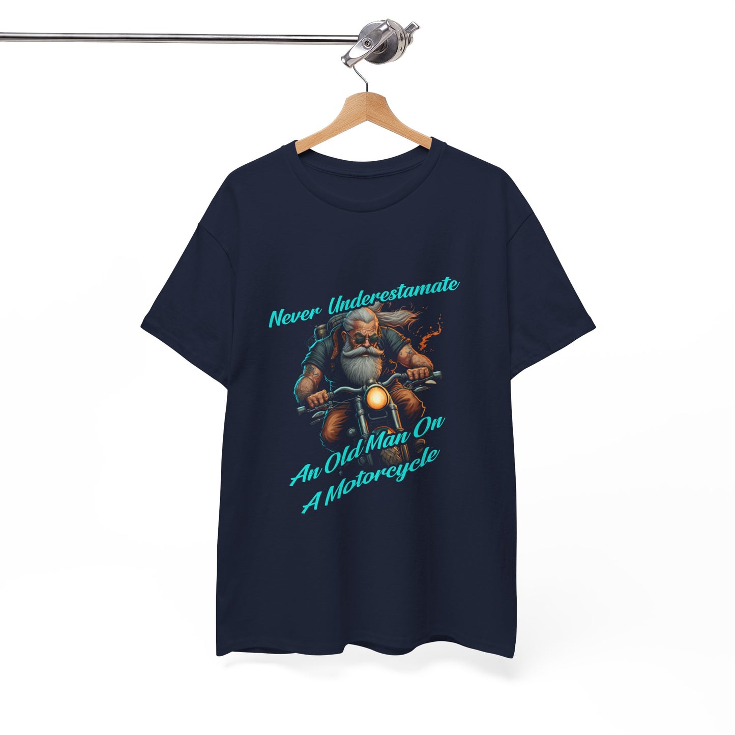 Quality Midweight Fabric Tee: 'Never Underestimate An Old Man On A Motorcycle' - Stylish and Comfortable"