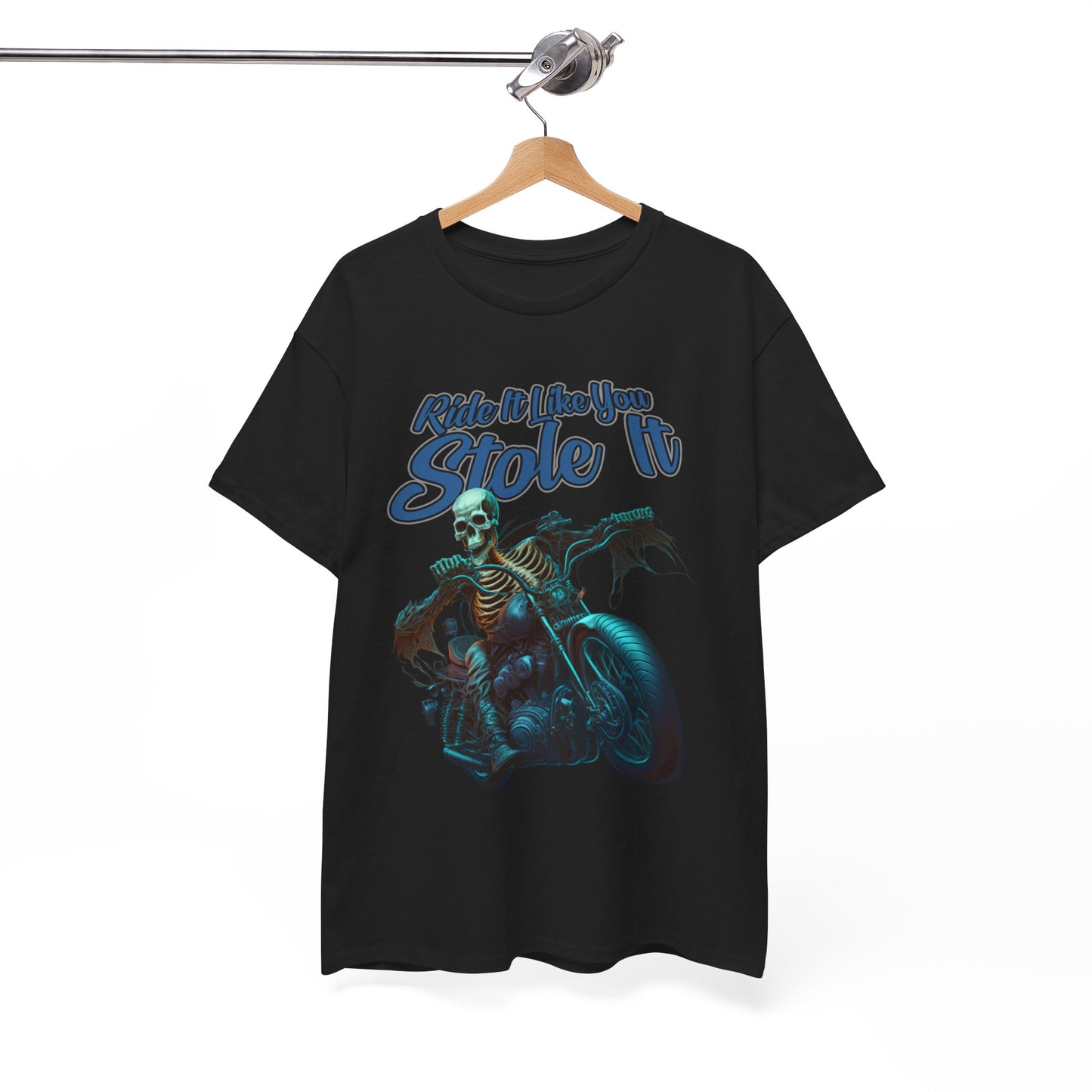 Comfortable and Edgy: 'Ride It Like You Stole It' Biker Tee - Classic Midweight Fabric