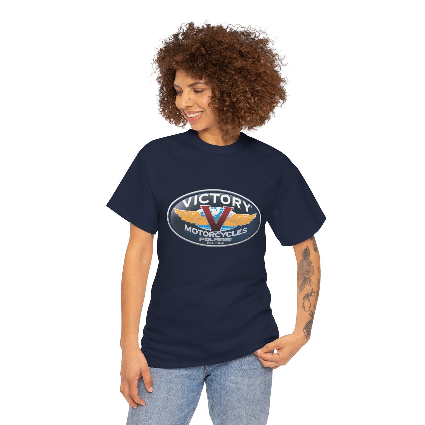 Victory Polaris Logo Tee - Gildan® 5000 Heavy Cotton™, Quality Fabric for the Modern Biker