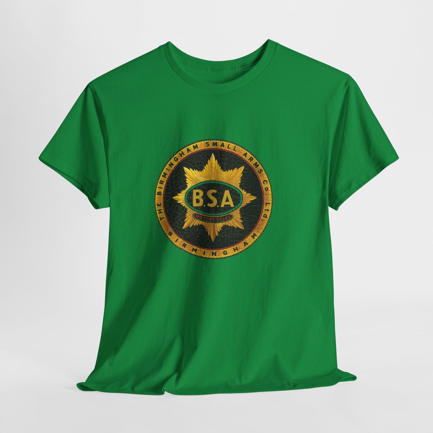 Vintage BSA Logo Tee - Gildan® 5000 Heavy Cotton™, Perfect for Bikers & Motorcycle Enthusiasts