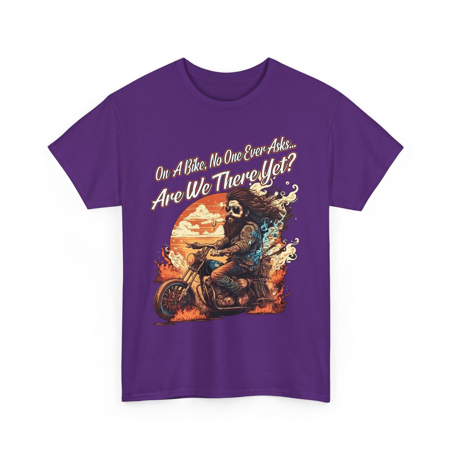 Heavy Cotton 'Are We There Yet?' Biker Tee - Classic Style for Road Warriors
