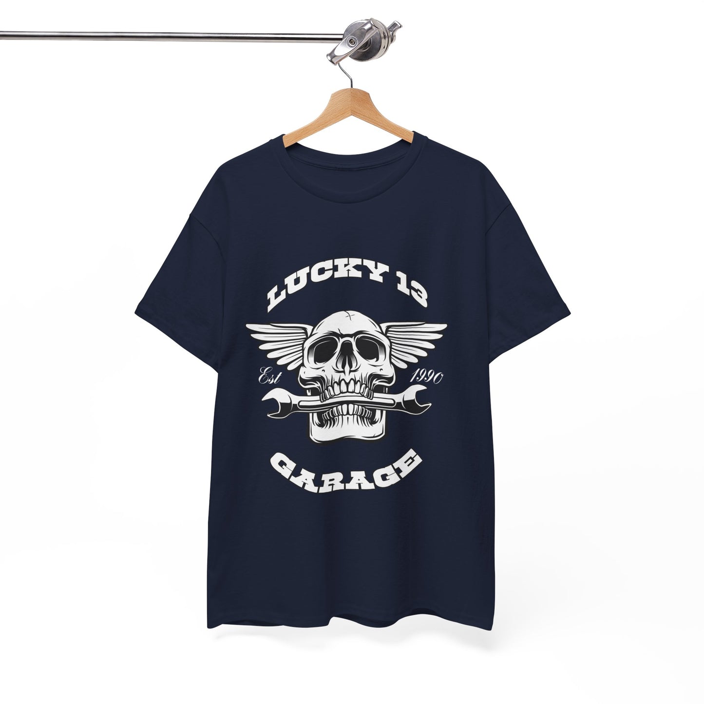 Lucky 13 Motorcycle Tee - Gildan® 5000 Heavy Cotton™, Iconic Design, Midweight Fabric for Everyday Wear