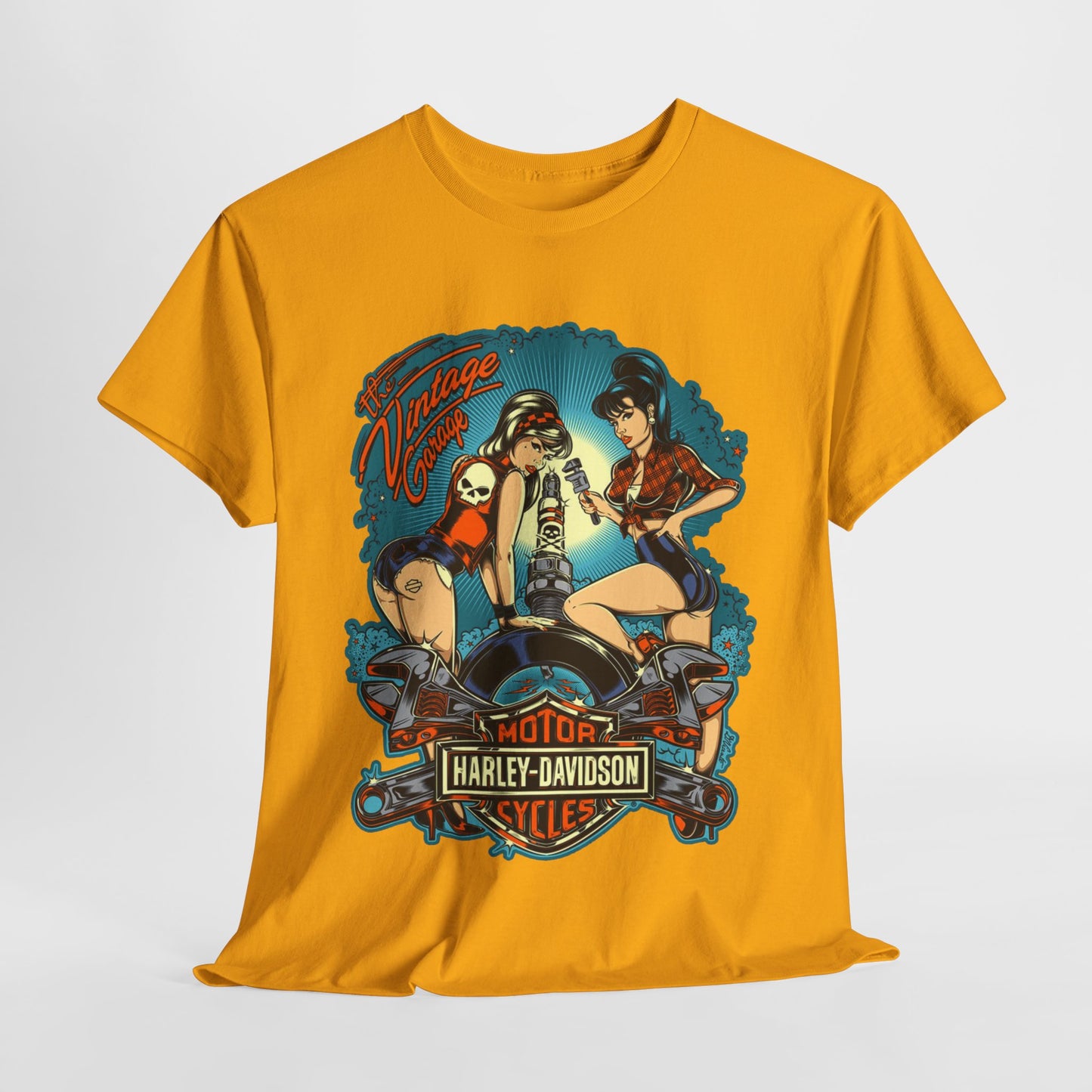 Harley Davidson T-Shirt | Gildan® 5000 Heavy Cotton™, Classic Fit, Timeless Biker Style