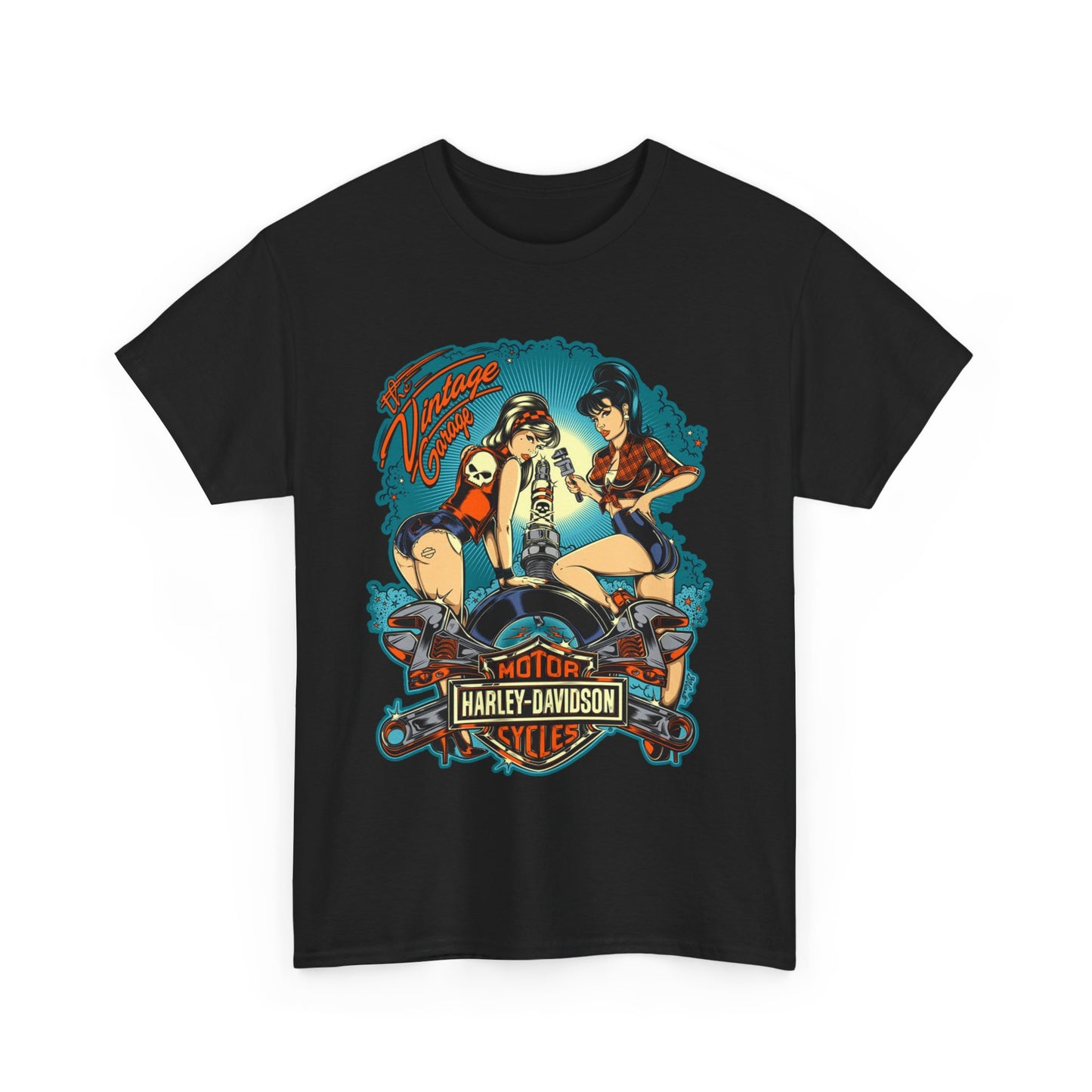 Harley Davidson T-Shirt | Gildan® 5000 Heavy Cotton™, Classic Fit, Timeless Biker Style