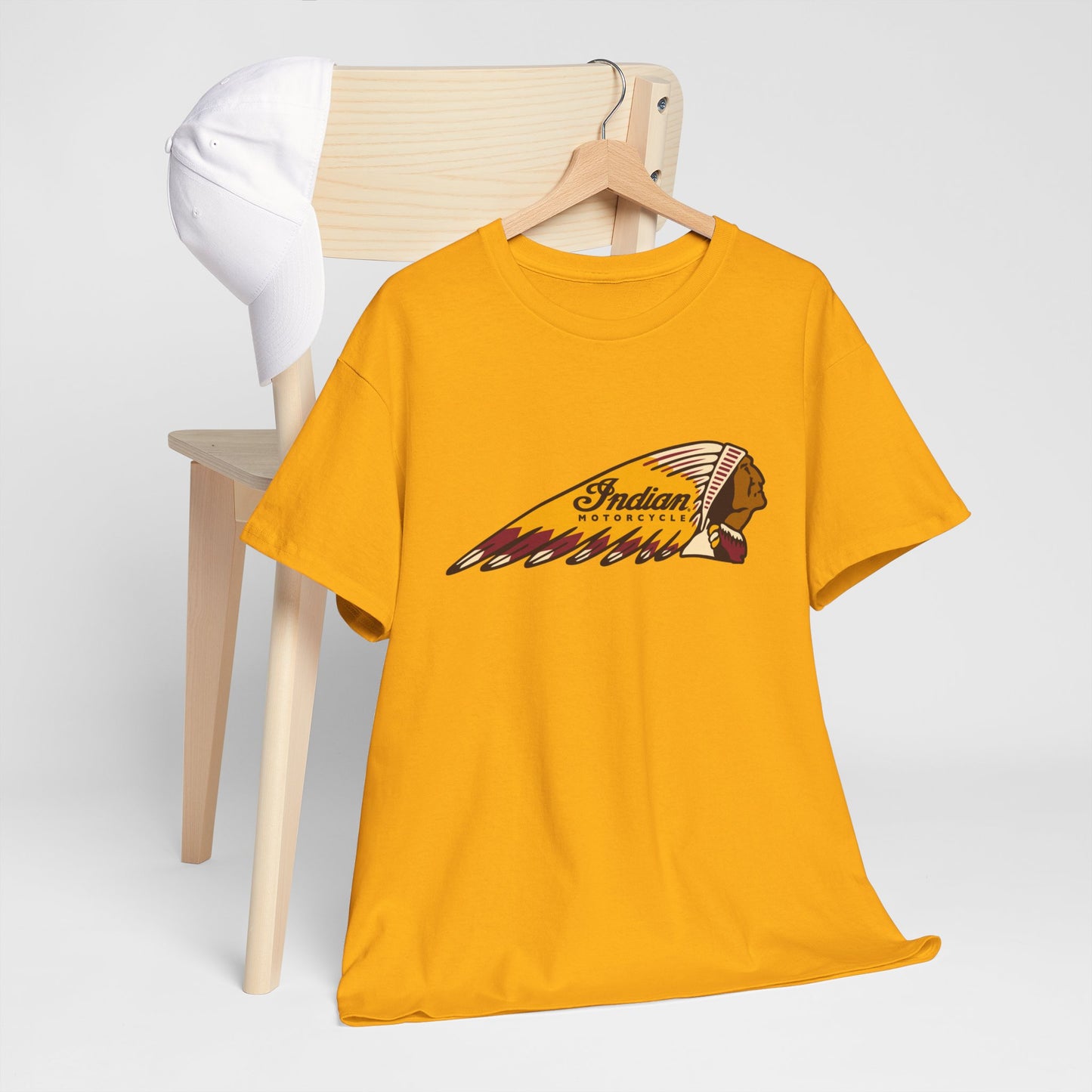 Indian Motorcycles Classic Tee - Gildan® 5000 Heavy Cotton™, Iconic Design, Perfect for Every Biker