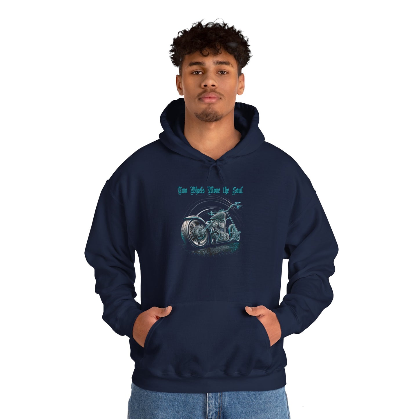 Two Wheels Move The Soul Hoodie - Classic Motorcycle Style in a Premium Cotton Blend
