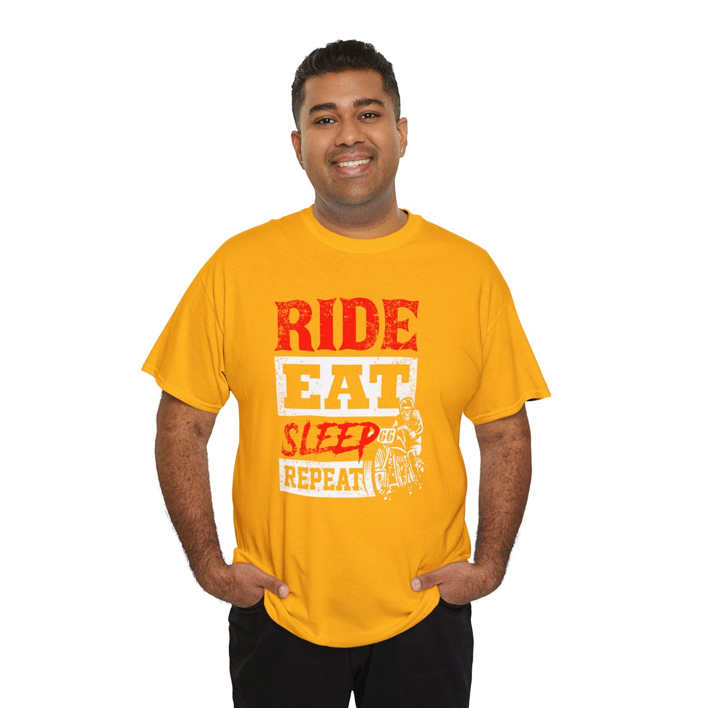 Ride, Eat, Sleep, Repeat Lifestyle Tee | Gildan® 5000 Heavy Cotton™ - Classic Comfort for Bikers