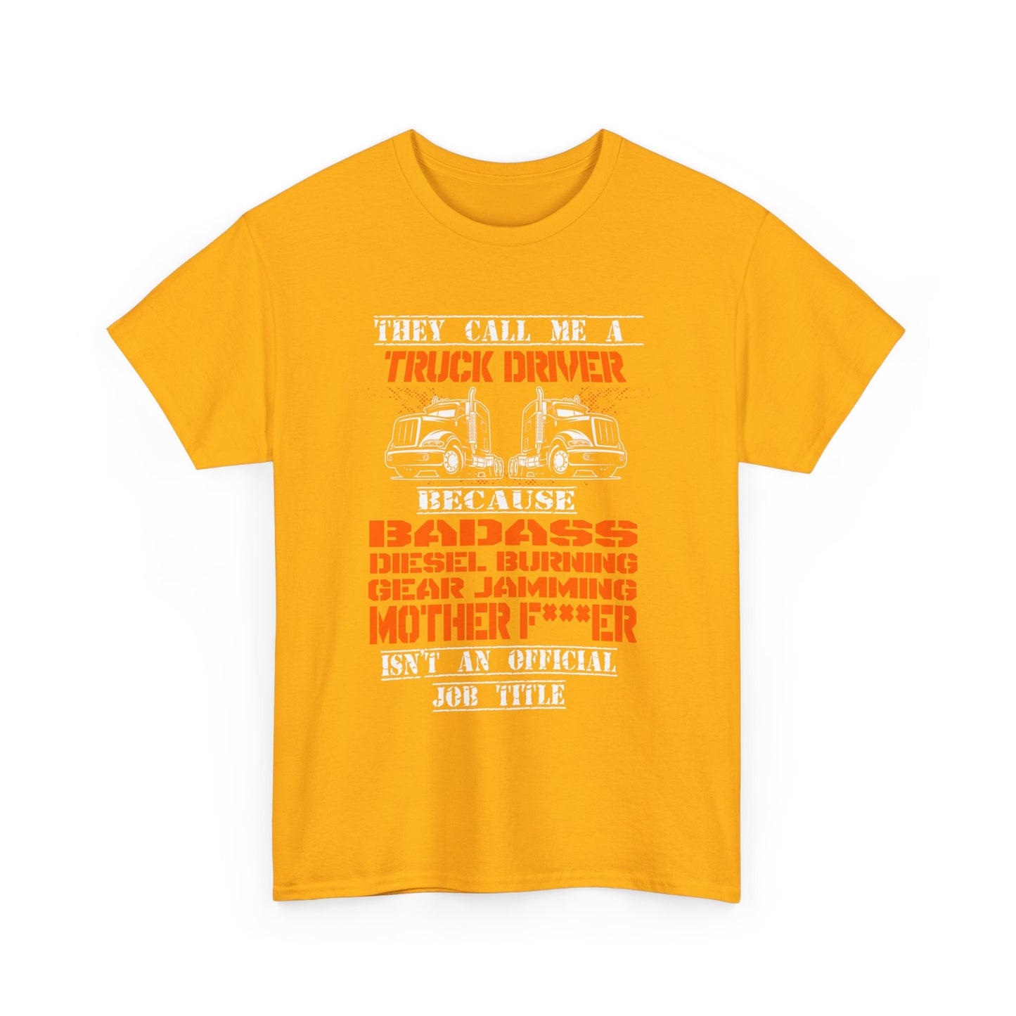 Bad Ass Trucker Tee - Gildan® 5000 Heavy Cotton™ Adult T-Shirt, Tough Design & Classic Fit