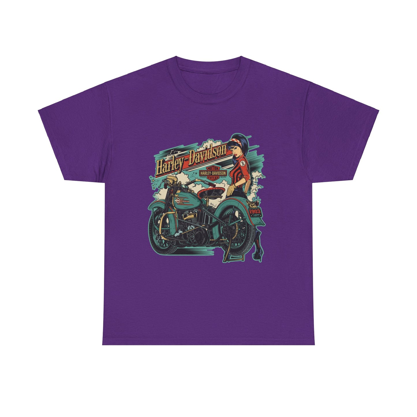 Harley-Davidson 1903 Retro T-Shirt - Gildan® 5000 Heavy Cotton™, Timeless Style, Built for Riders