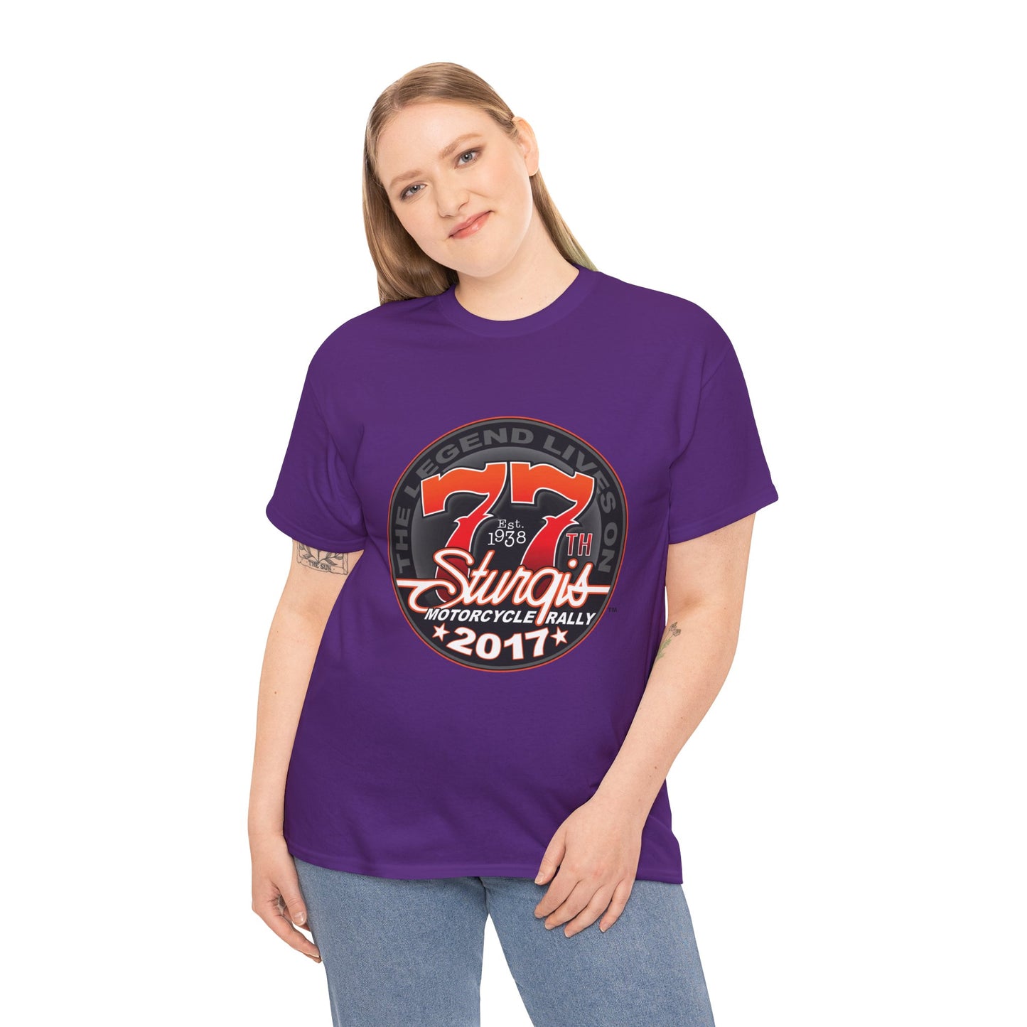Classic Sturgis 77 2017 Biker Tee - Gildan® 5000 Heavy Cotton™, Edgy Design & Comfort