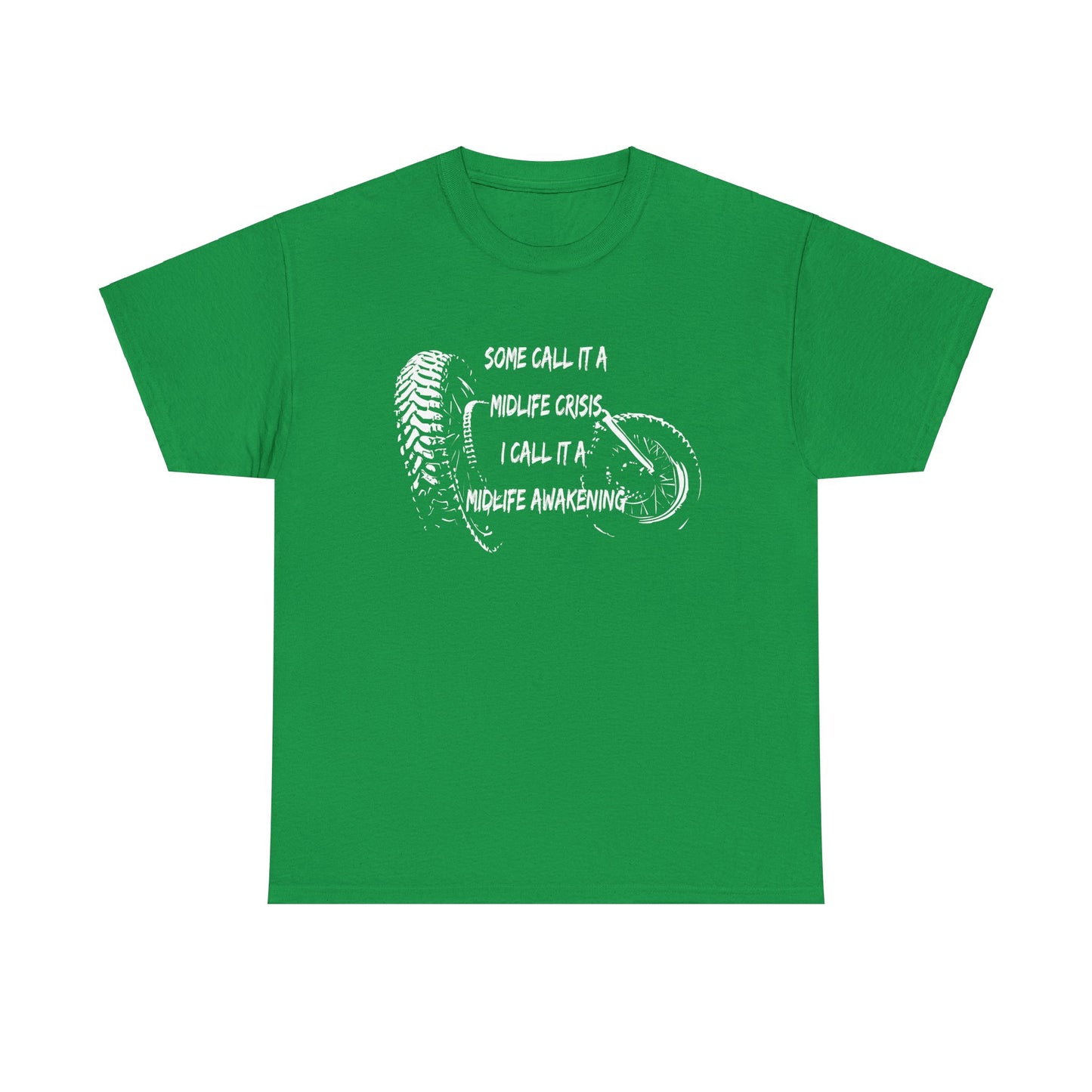 Midlife Crisis Motorcycle Slogan Tee - Gildan® 5000 Heavy Cotton™, For Edgy, Fearless Riders