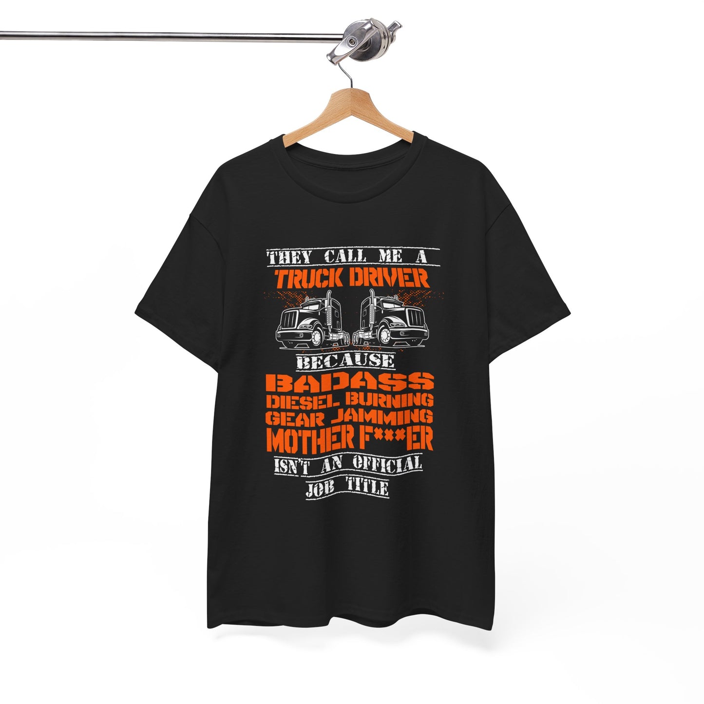 Bad Ass Trucker Tee - Gildan® 5000 Heavy Cotton™ Adult T-Shirt, Tough Design & Classic Fit