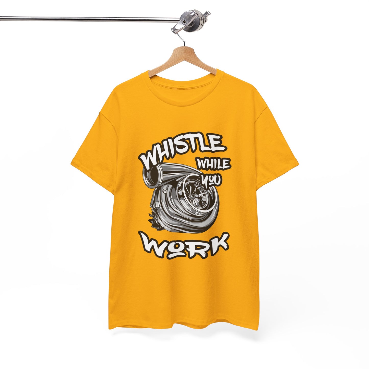 Whistle While You Work Trucker Tee - Gildan® 5000 Heavy Cotton™ Adult T-Shirt, Classic Fit & Durable Comfort