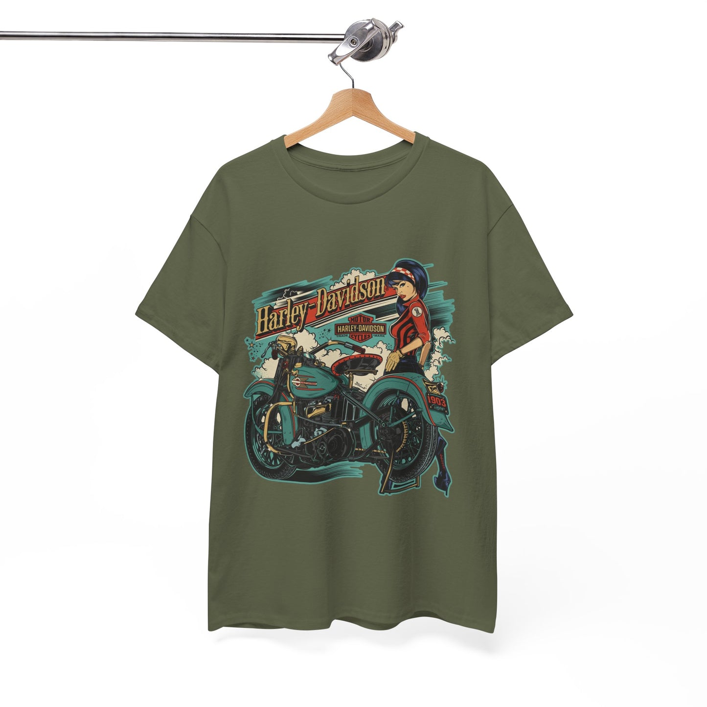 Harley-Davidson 1903 Retro T-Shirt - Gildan® 5000 Heavy Cotton™, Timeless Style, Built for Riders