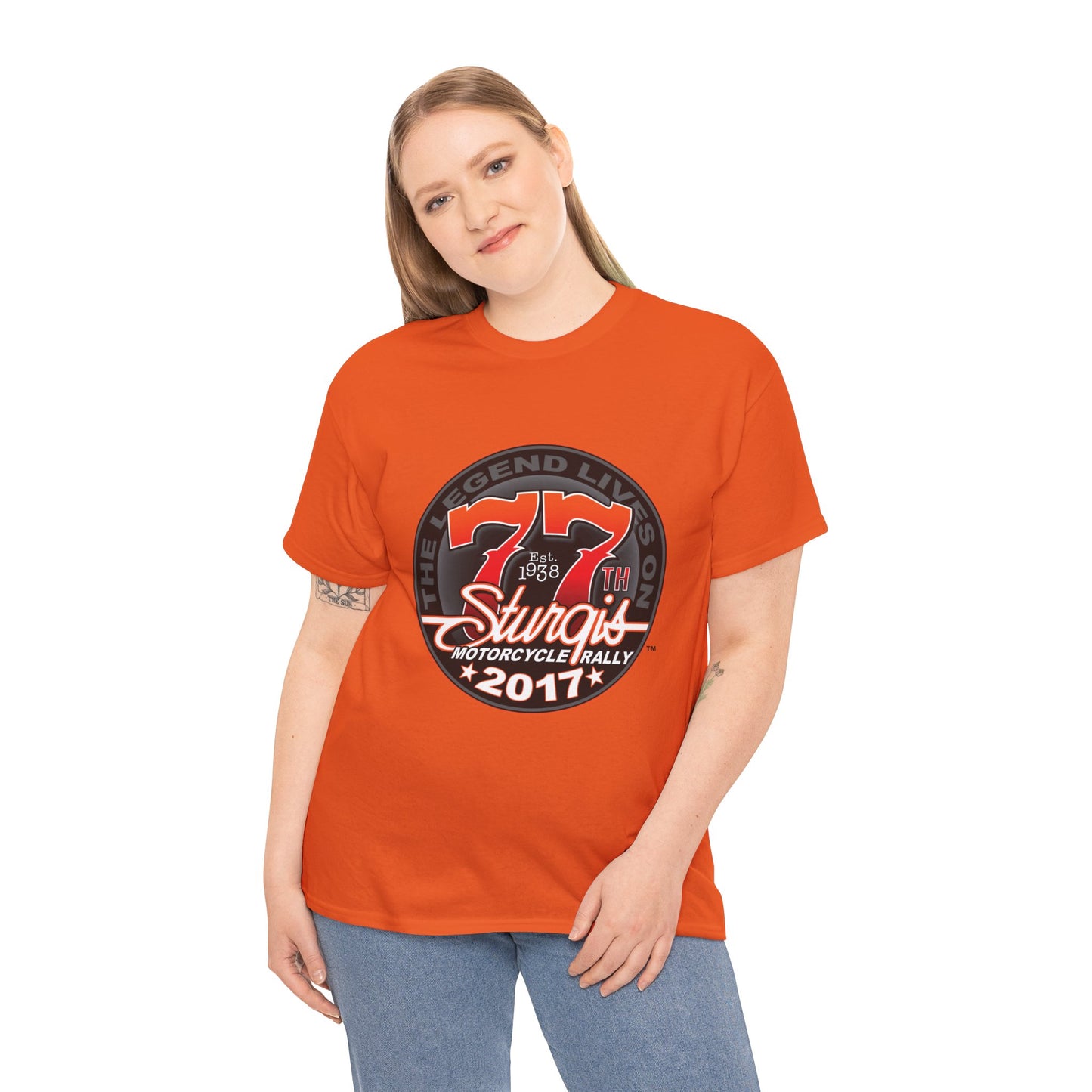 Classic Sturgis 77 2017 Biker Tee - Gildan® 5000 Heavy Cotton™, Edgy Design & Comfort