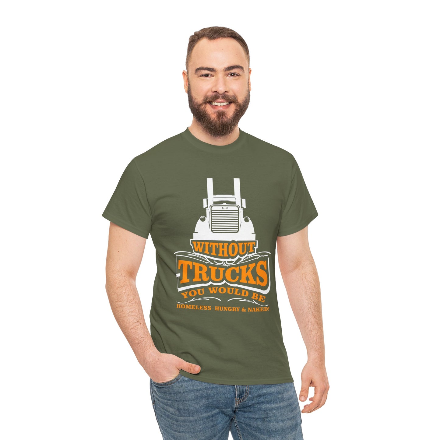 Edgy Trucker Style: Without Trucks You’d Be... Heavy Cotton Shirt
