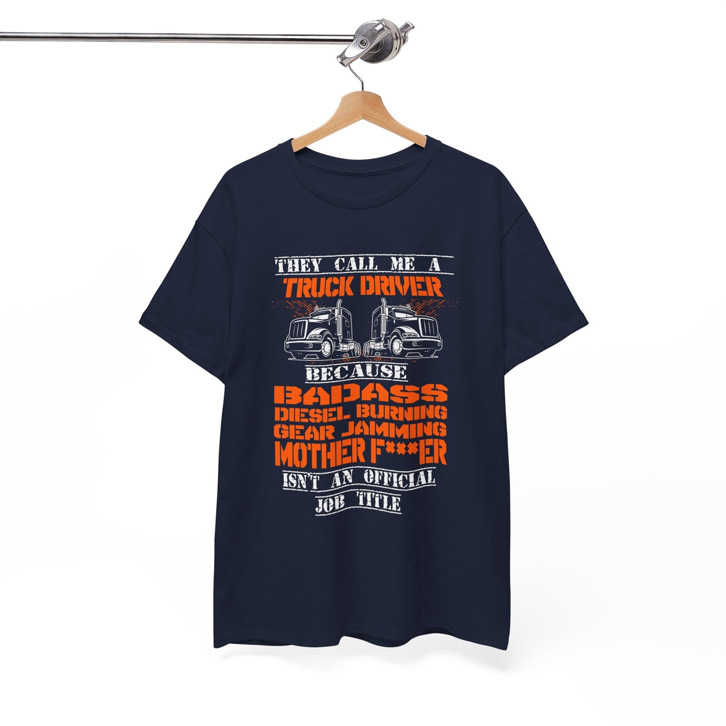 Bad Ass Trucker Tee - Gildan® 5000 Heavy Cotton™ Adult T-Shirt, Tough Design & Classic Fit