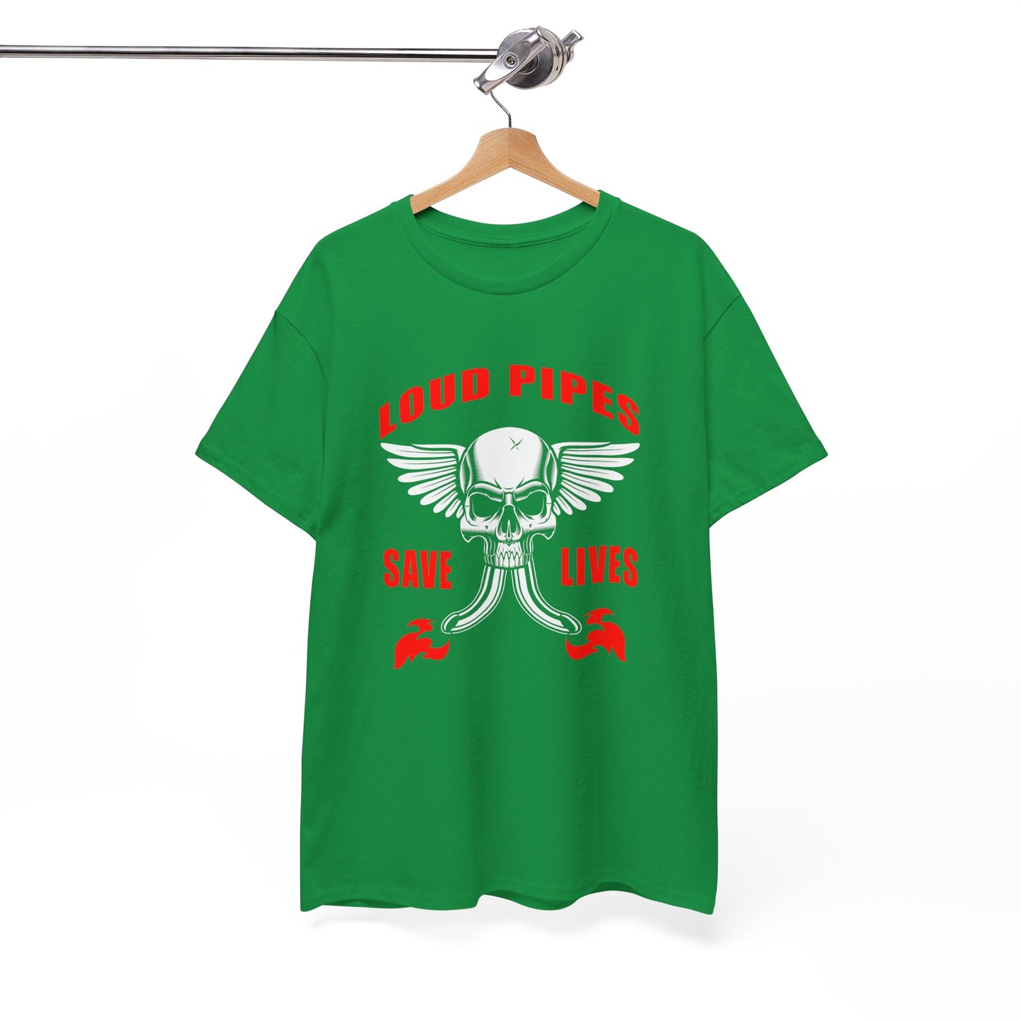 Loud Pipes Save Lives Graphic Tee - Gildan® 5000 Heavy Cotton™, Classic Fit for Passionate Riders