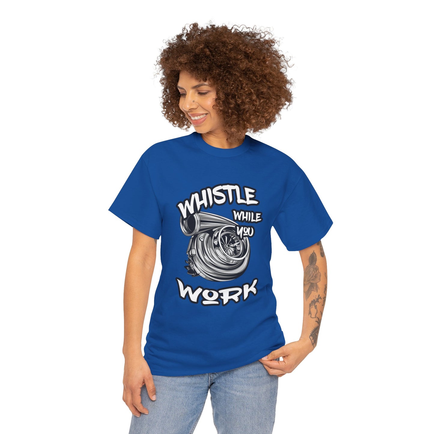 Whistle While You Work Trucker Tee - Gildan® 5000 Heavy Cotton™ Adult T-Shirt, Classic Fit & Durable Comfort