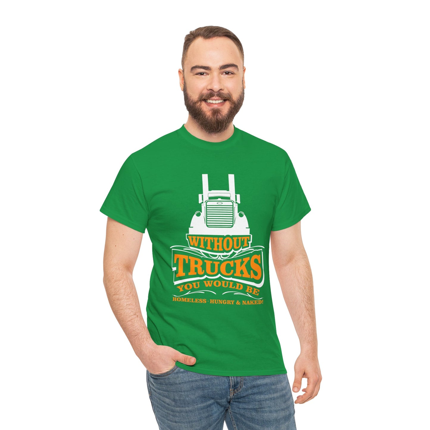 Edgy Trucker Style: Without Trucks You’d Be... Heavy Cotton Shirt