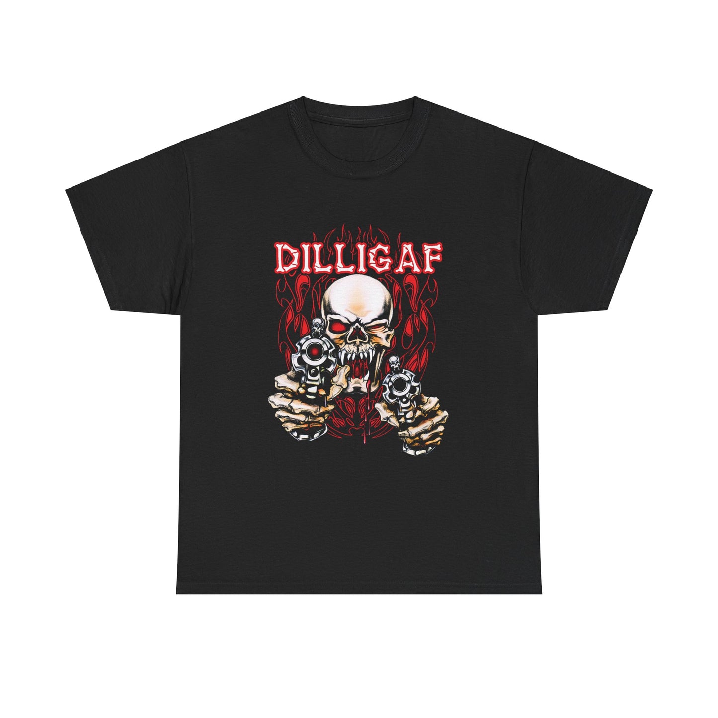 Edgy and Bold: DILLIGAF T-Shirt - Gildan® 5000 Heavy Cotton™, Built for Bikers