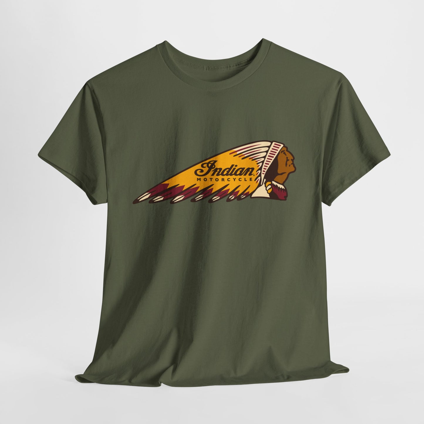 Indian Motorcycles Classic Tee - Gildan® 5000 Heavy Cotton™, Iconic Design, Perfect for Every Biker