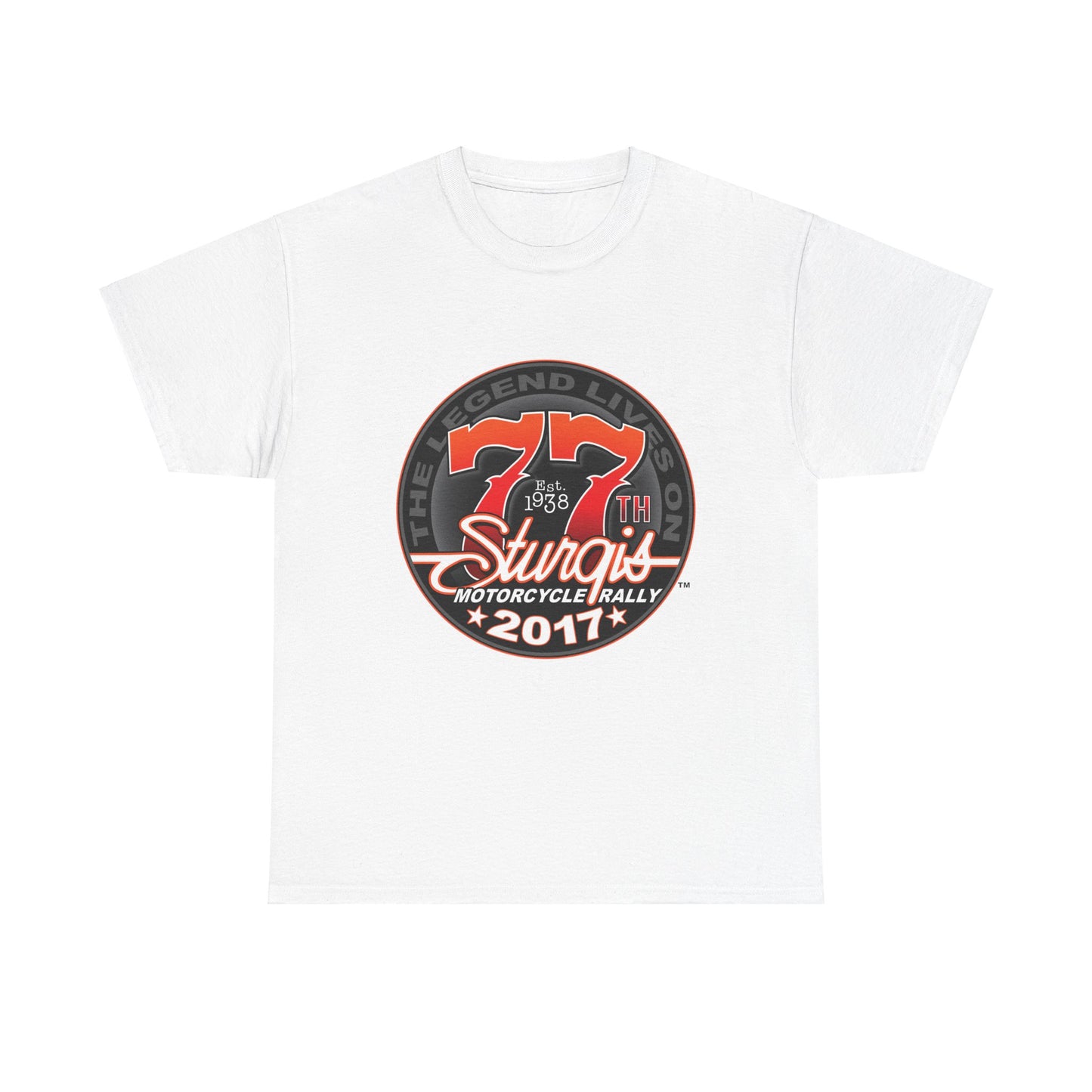 Classic Sturgis 77 2017 Biker Tee - Gildan® 5000 Heavy Cotton™, Edgy Design & Comfort
