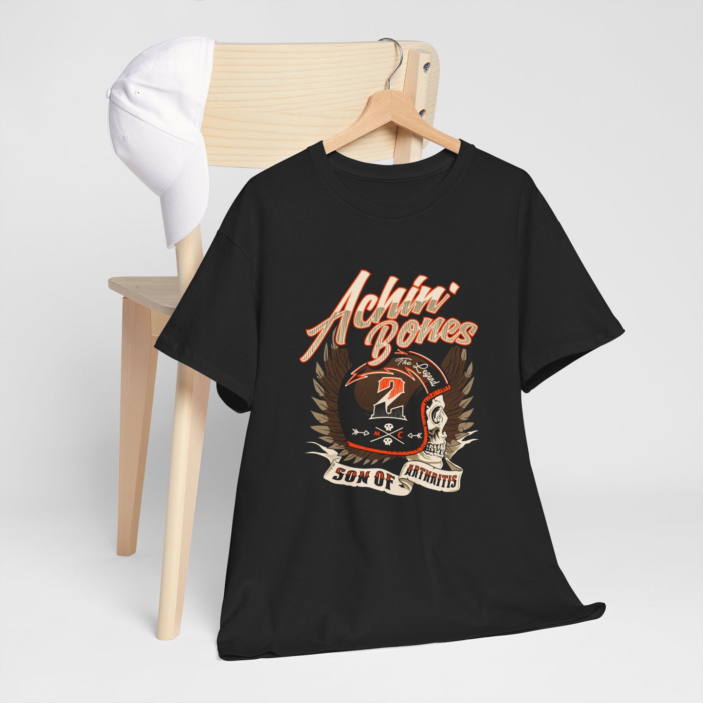 Achin' Bones, Son of Arthritis - Stylish Biker Tee with Heavy Cotton Comfort