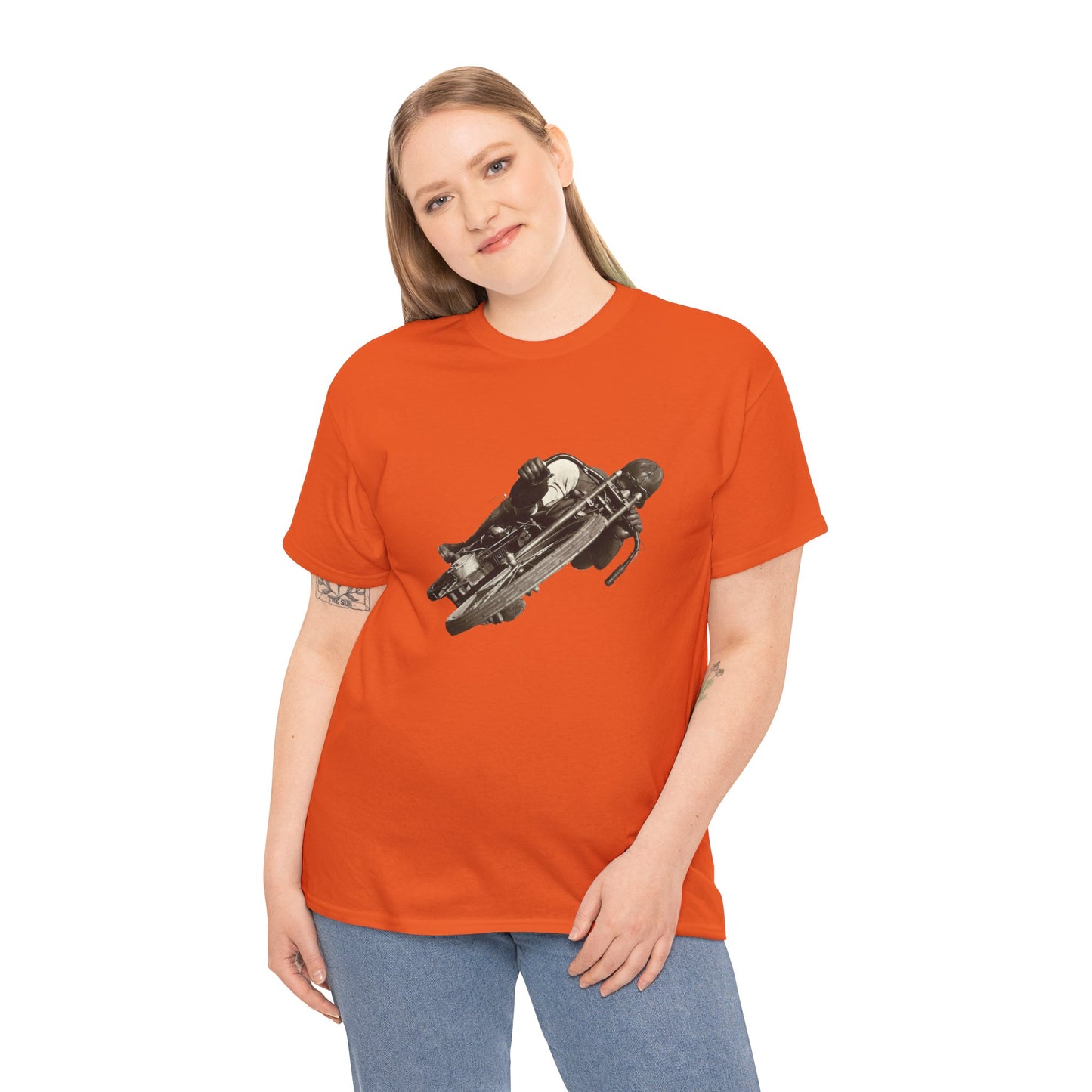 Stay Timeless with Leaning Hard Vintage Biker T-Shirt on Gildan 5000
