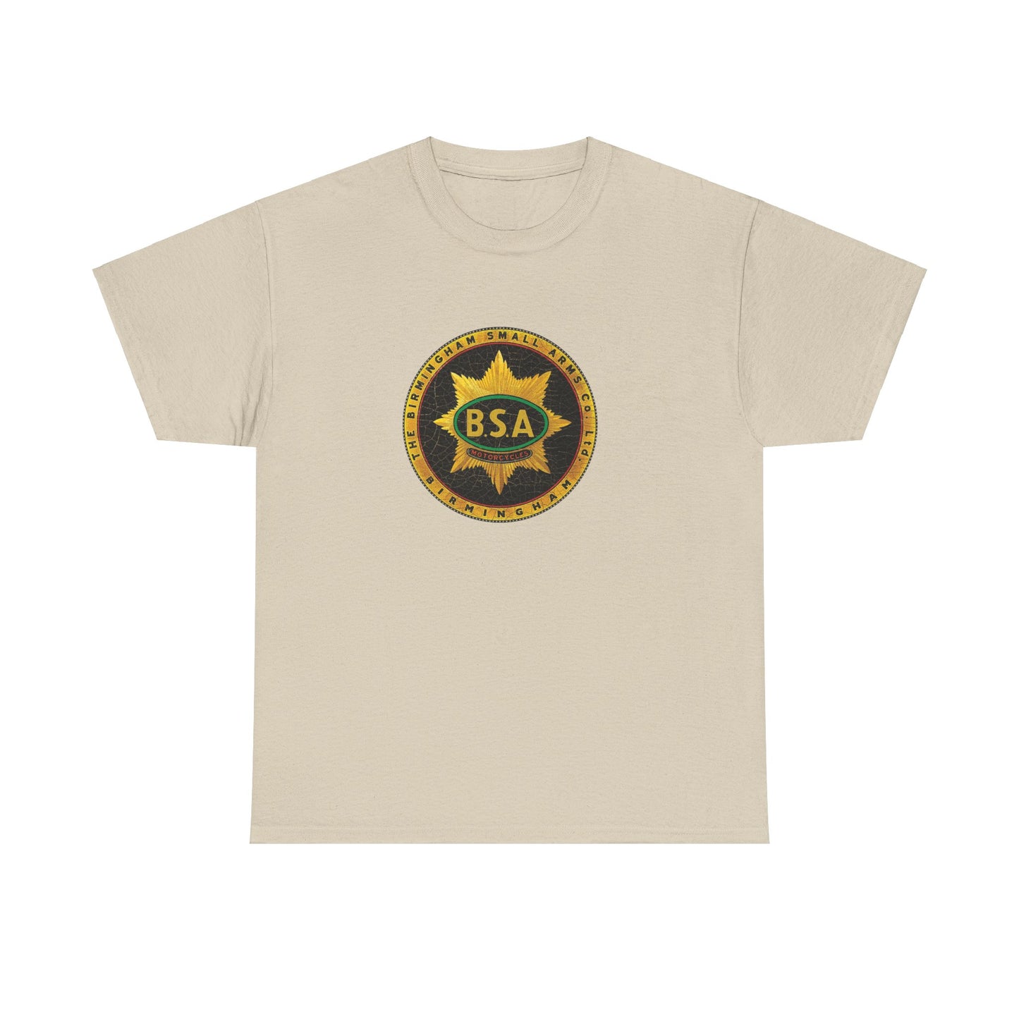Vintage BSA Logo Tee - Gildan® 5000 Heavy Cotton™, Perfect for Bikers & Motorcycle Enthusiasts