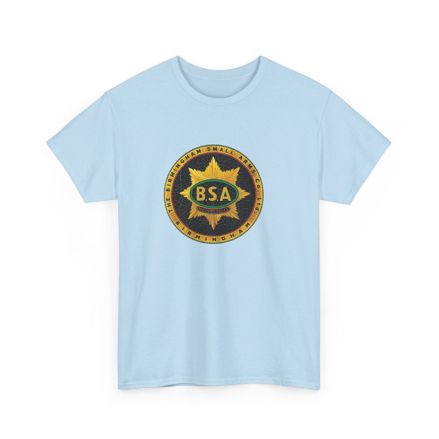 Vintage BSA Logo Tee - Gildan® 5000 Heavy Cotton™, Perfect for Bikers & Motorcycle Enthusiasts