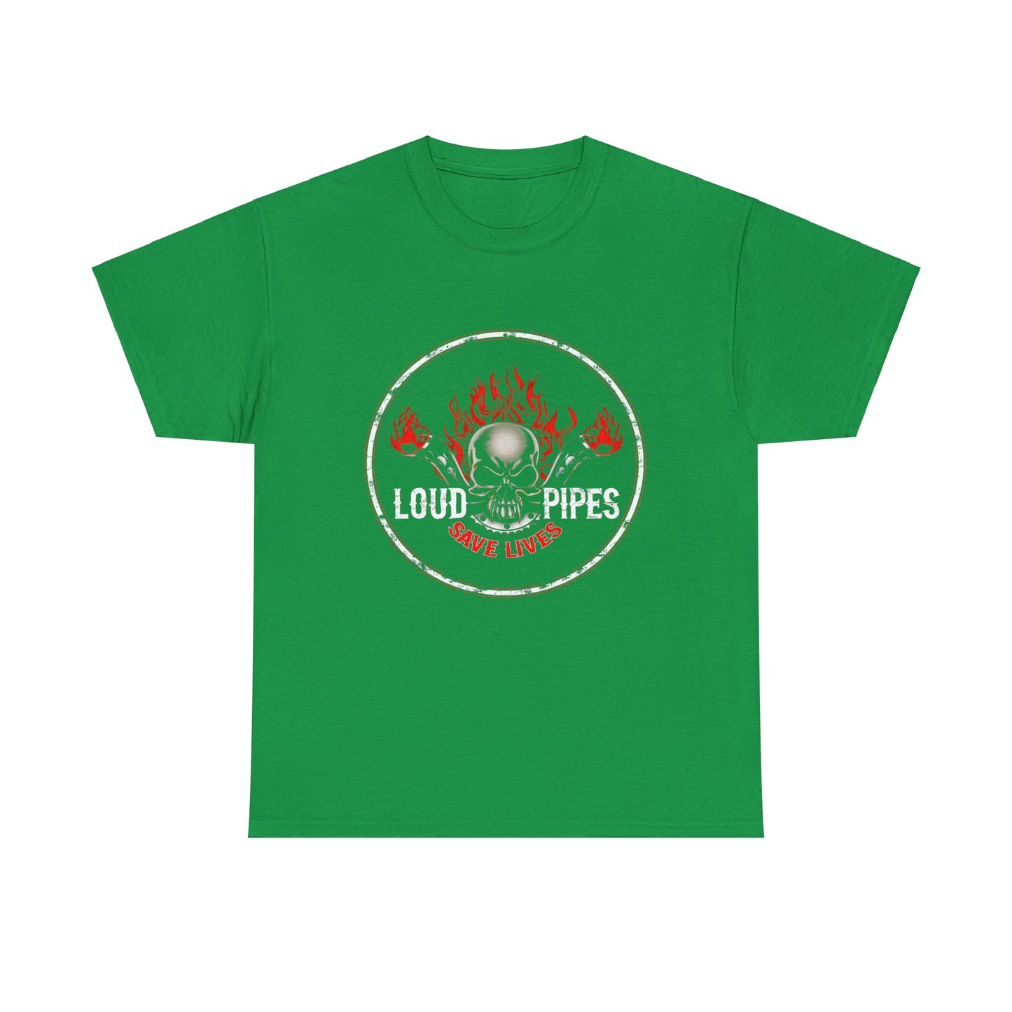 Loud Pipes Save Lives Tee - Gildan® 5000 Heavy Cotton™, Midweight Fabric, Classic Fit & Biker Attitude