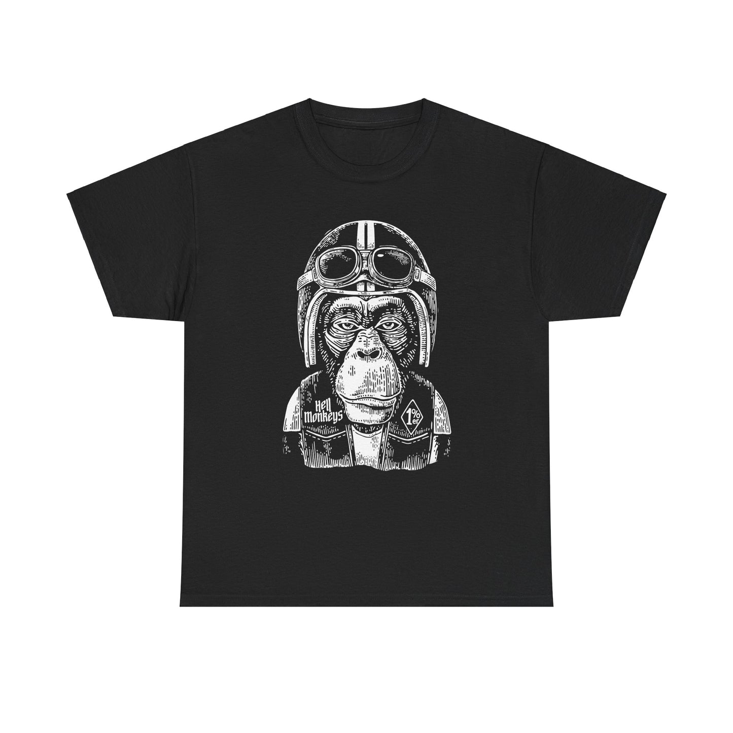 Ride Wild: Hell's Monkey Ape Biker T-Shirt - Gildan® 5000 Heavy Cotton™, Rugged Style for True Bikers