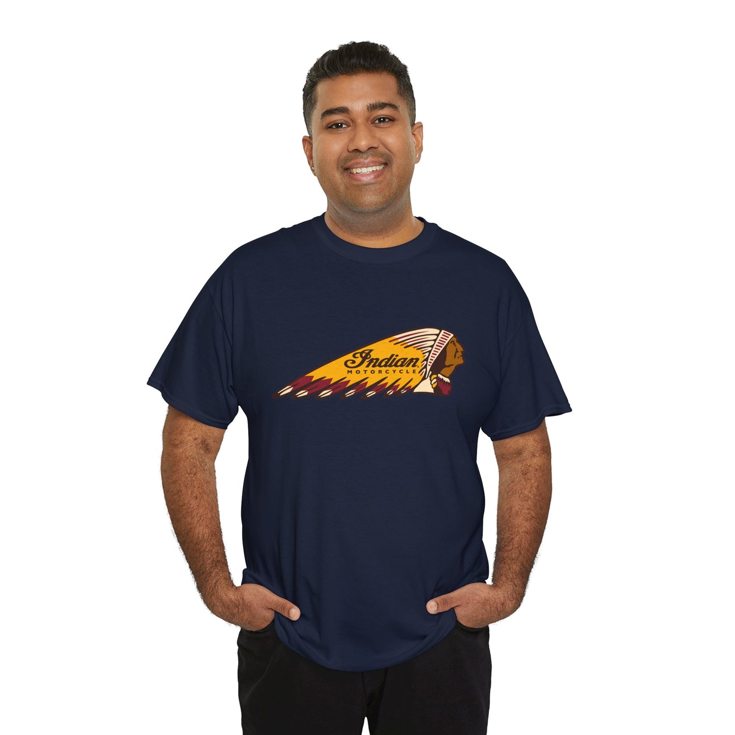 Indian Motorcycles Classic Tee - Gildan® 5000 Heavy Cotton™, Iconic Design, Perfect for Every Biker