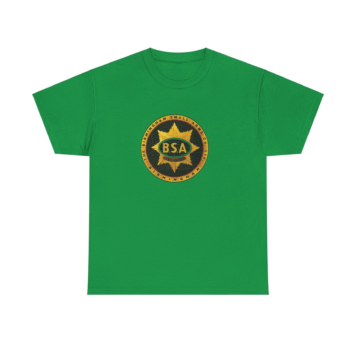 Vintage BSA Logo Tee - Gildan® 5000 Heavy Cotton™, Perfect for Bikers & Motorcycle Enthusiasts