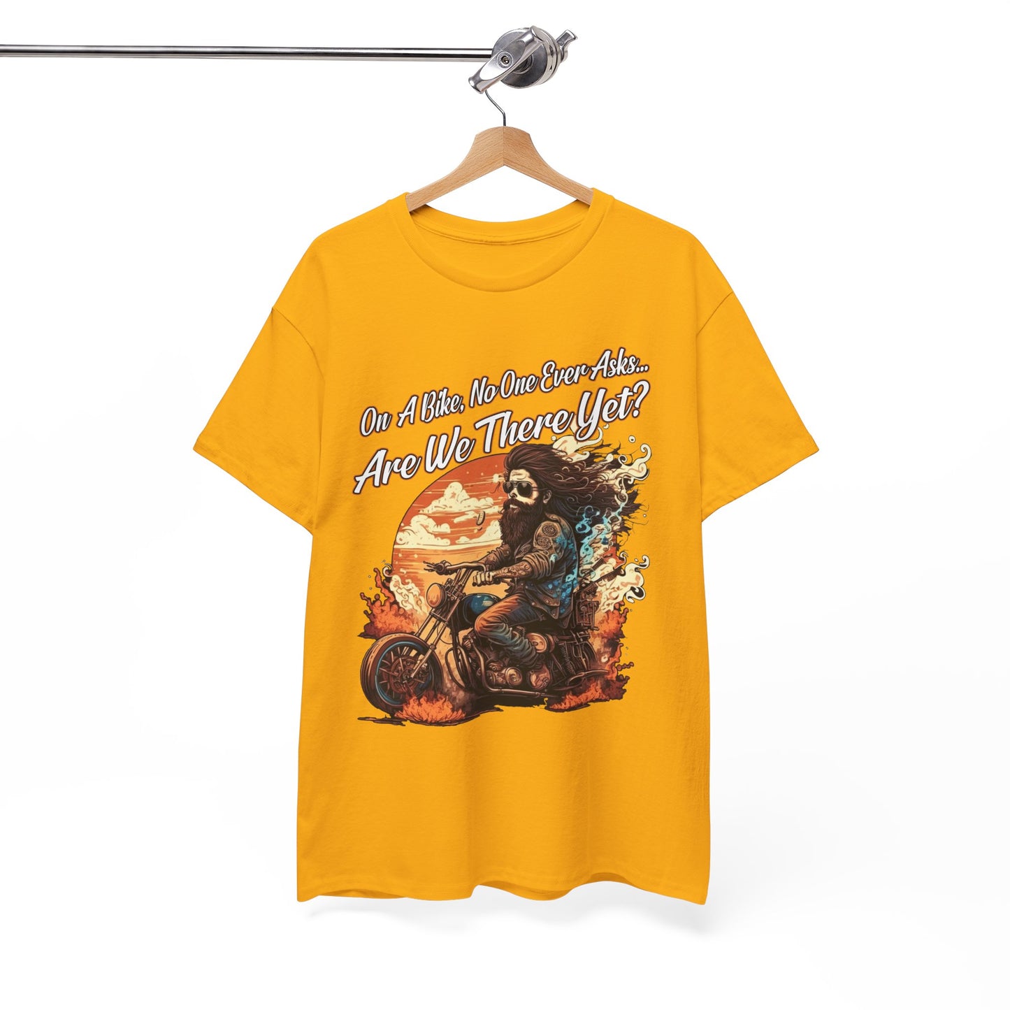 Heavy Cotton 'Are We There Yet?' Biker Tee - Classic Style for Road Warriors