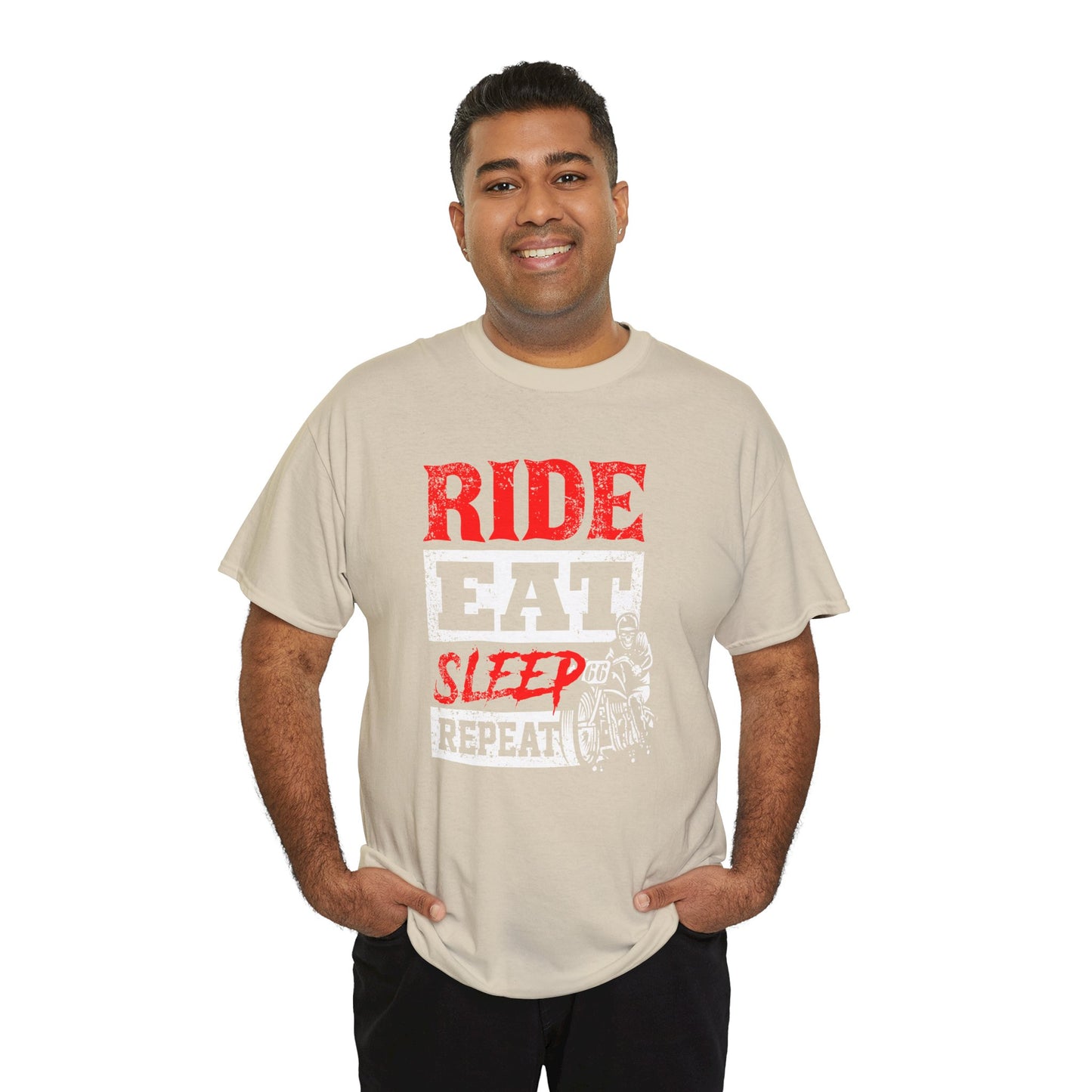 Ride, Eat, Sleep, Repeat Lifestyle Tee | Gildan® 5000 Heavy Cotton™ - Classic Comfort for Bikers
